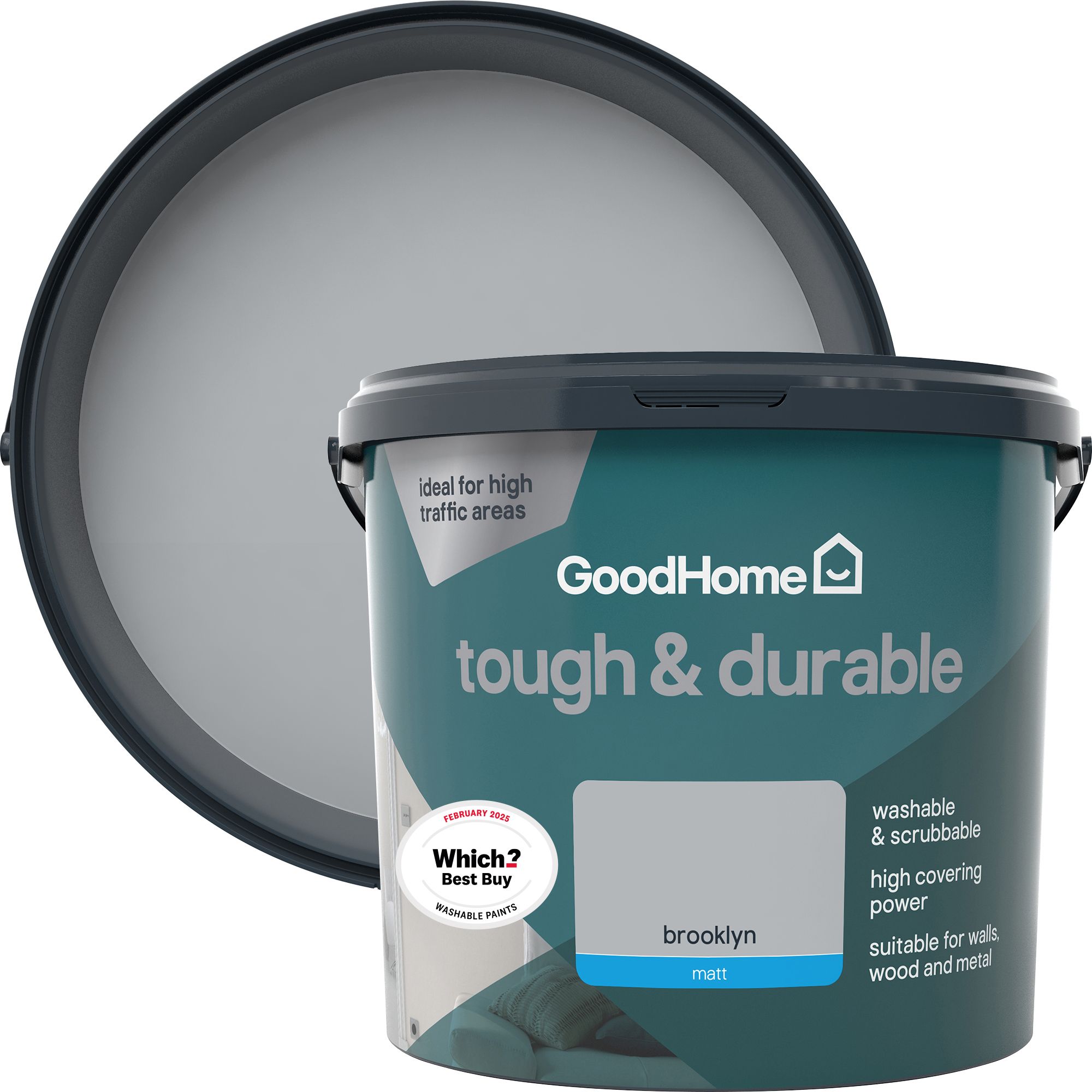 GoodHome Durable Brooklyn Matt Emulsion paint, 5L