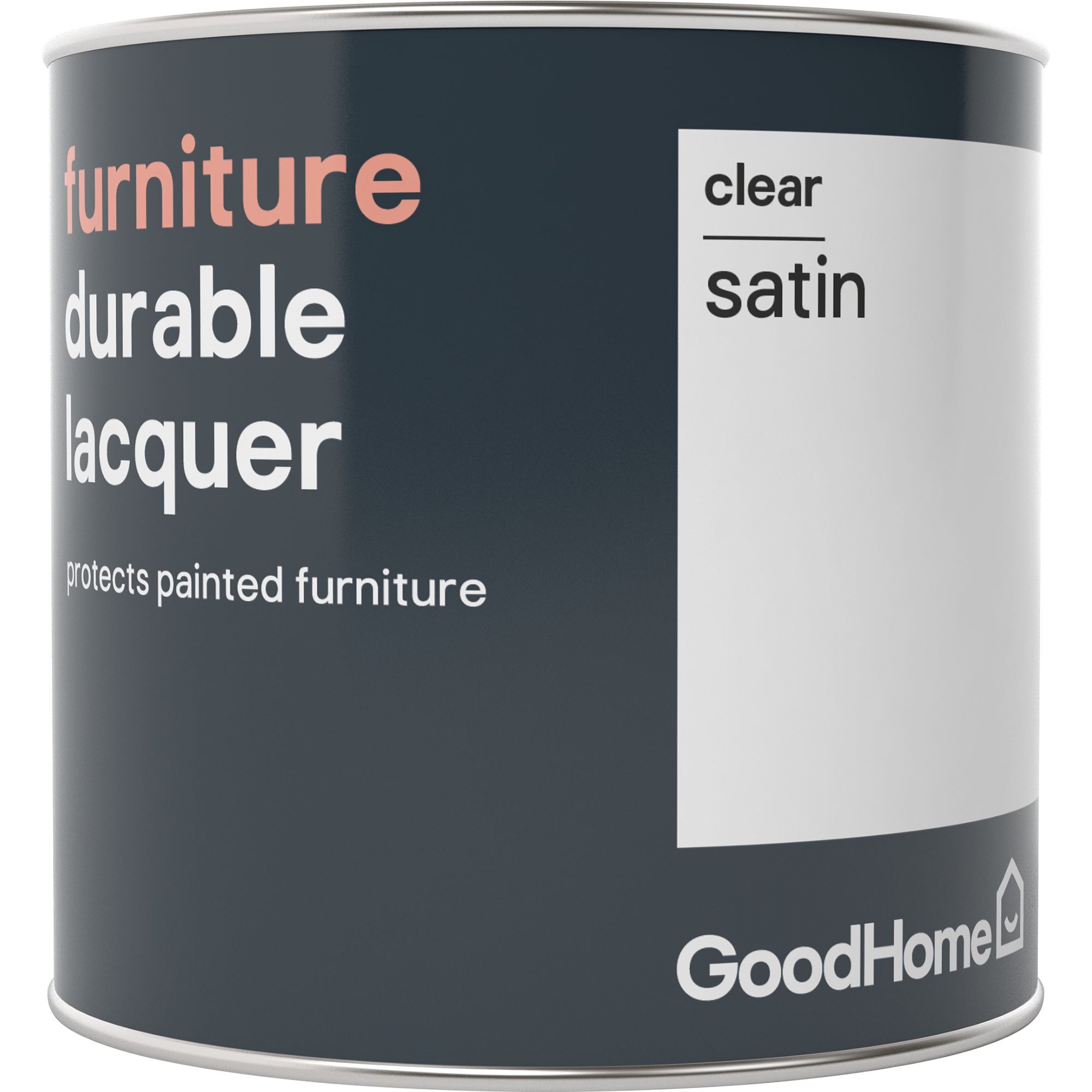 GoodHome Durable Clear Satin Furniture Lacquer, 0.5L DIY at B&Q