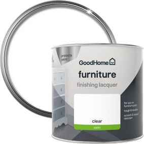 GoodHome Durable Clear Satin Furniture Lacquer, 0.5L