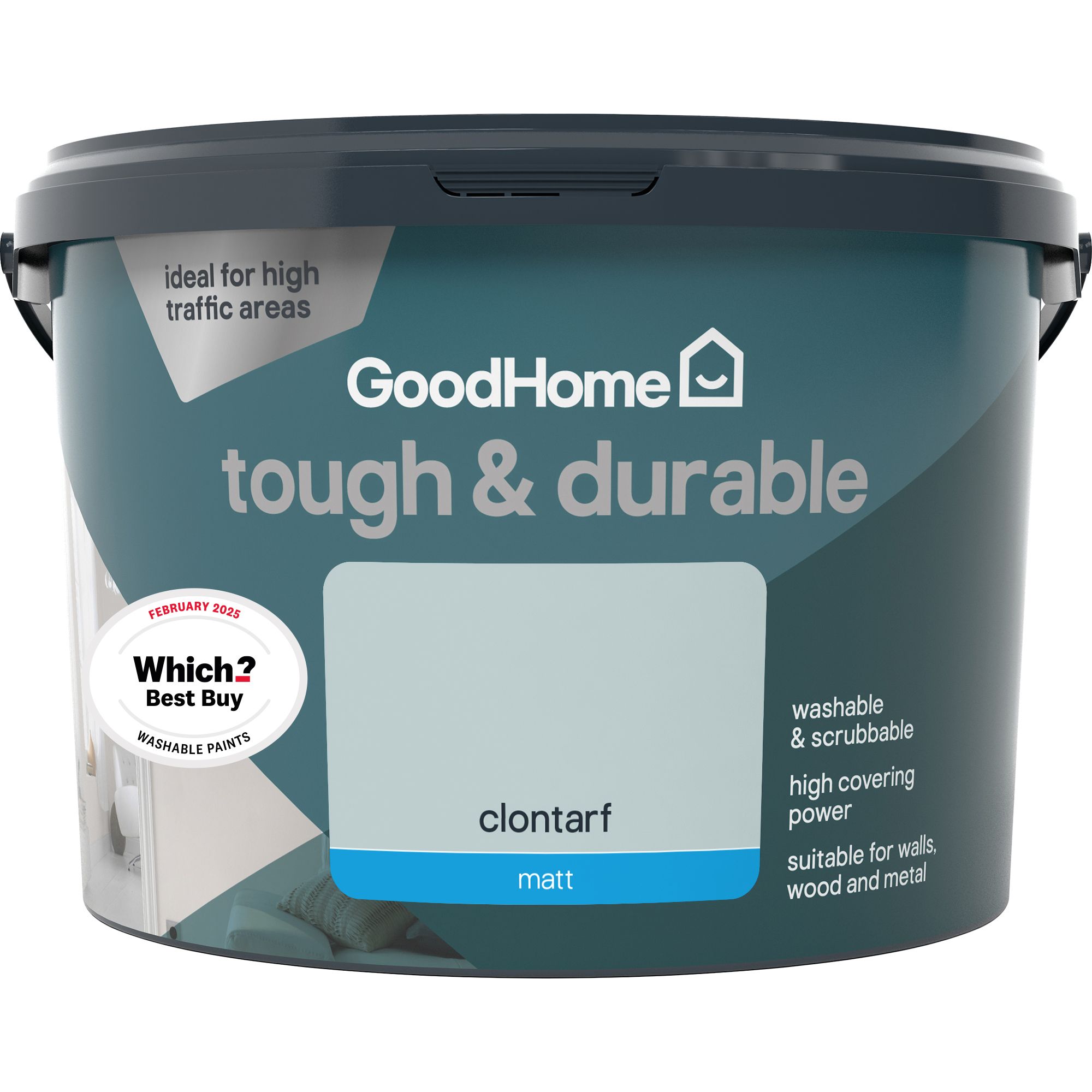 GoodHome Durable Clontarf Matt Emulsion paint, 2.5L