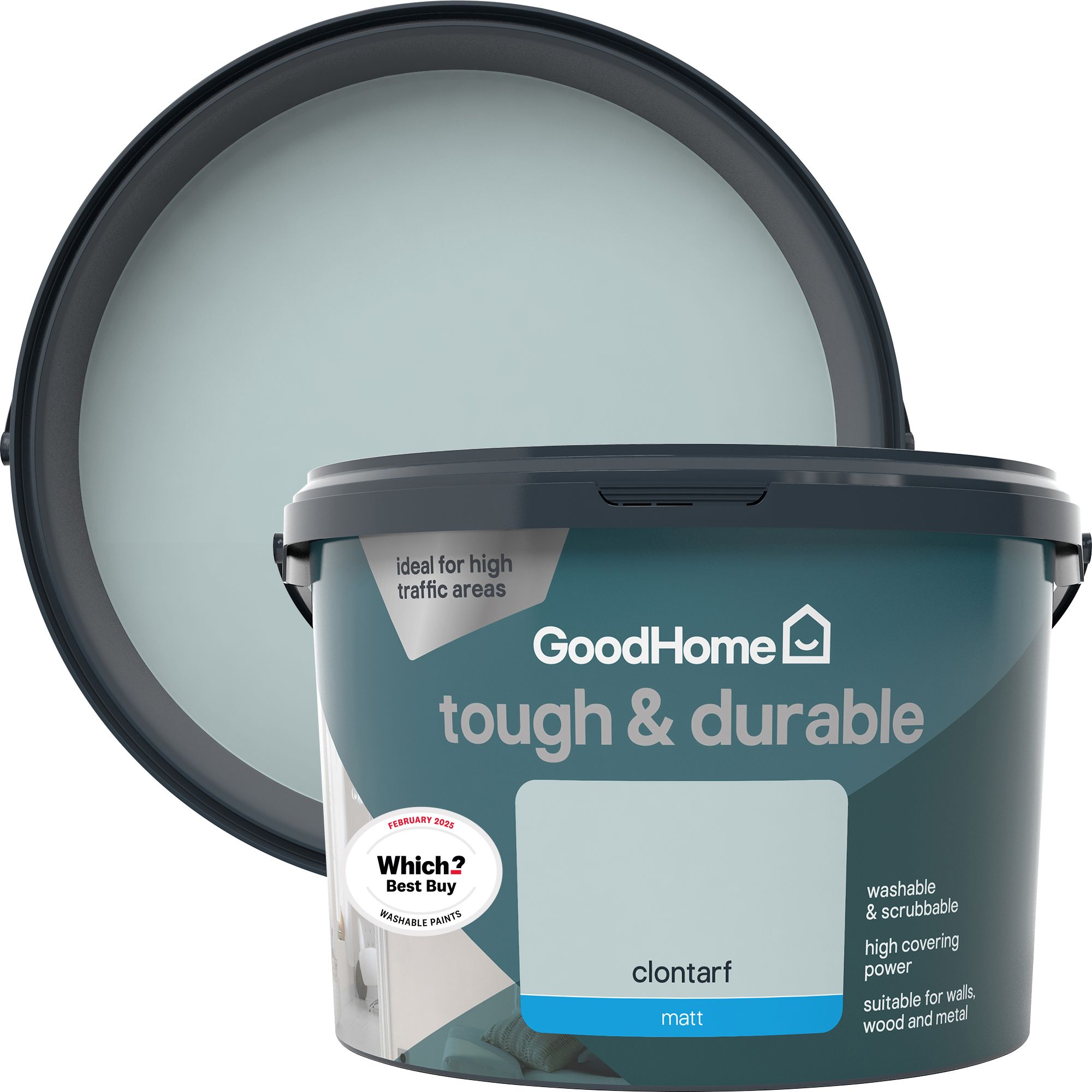 GoodHome Durable Clontarf Matt Emulsion paint, 2.5L