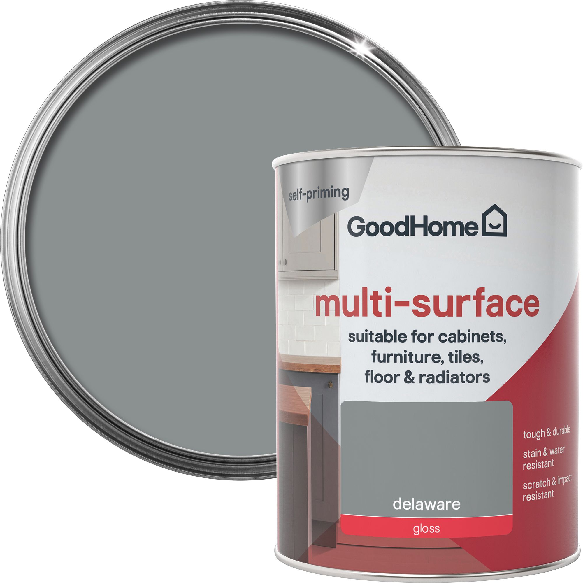 GoodHome Durable Delaware Gloss Multi-surface paint, 750ml