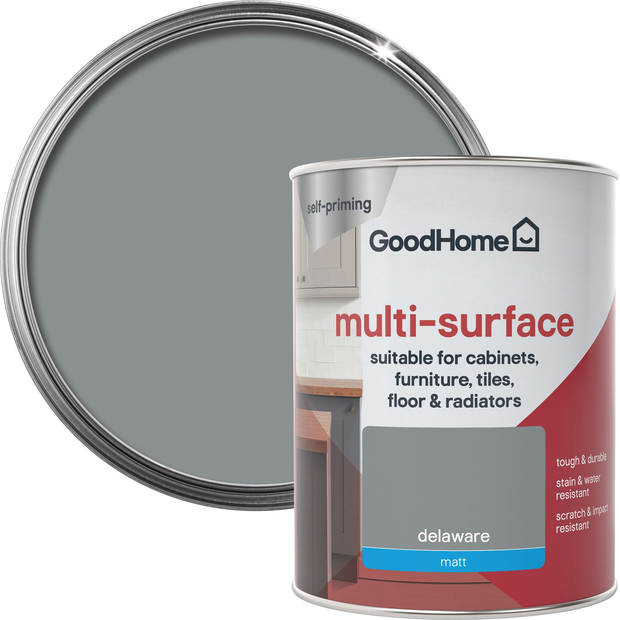 GoodHome Durable Delaware Matt Multi-surface paint, 750ml