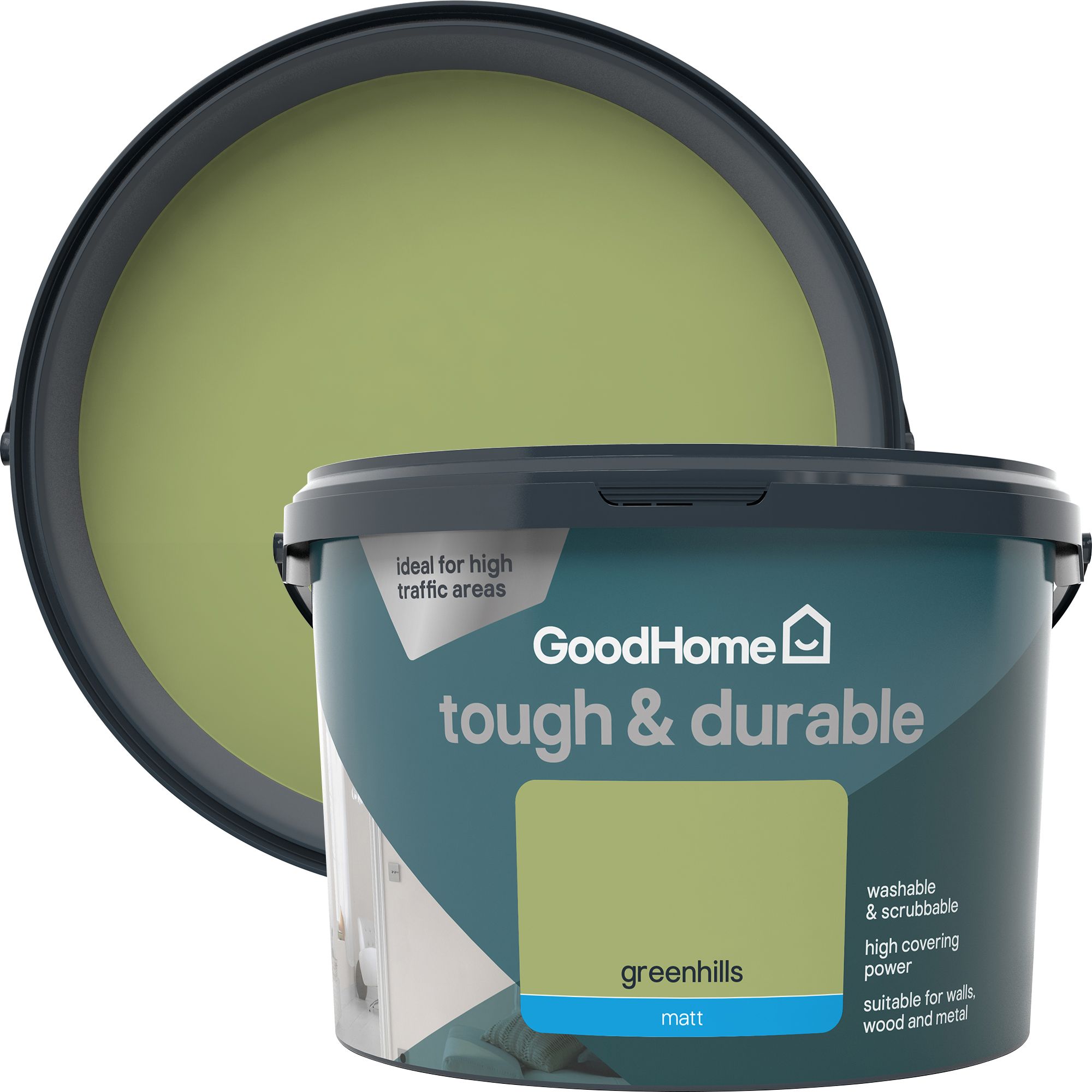 GoodHome Durable Greenhills Matt Emulsion paint, 2.5L DIY at B&Q