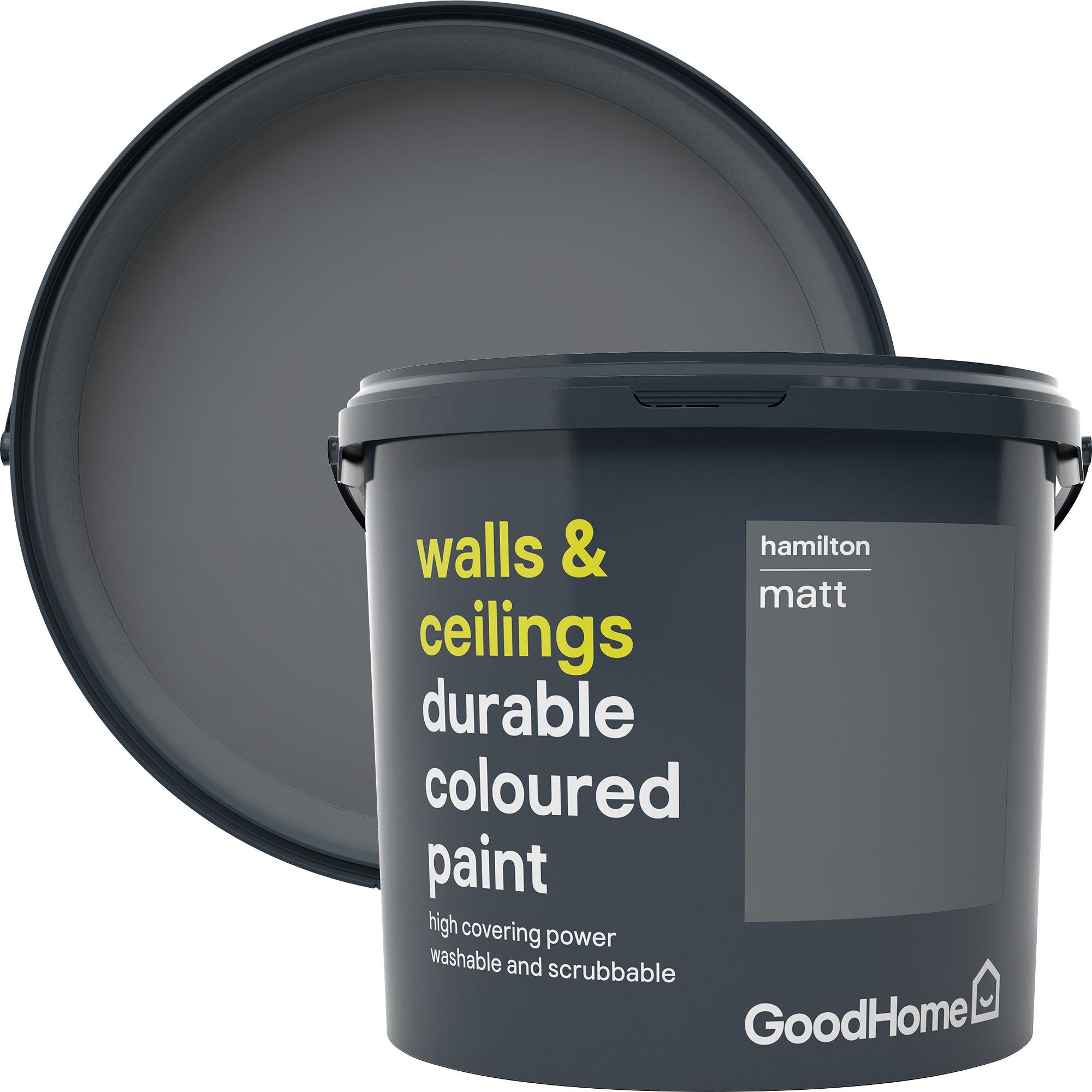 GoodHome Durable Hamilton Matt Emulsion paint, 5L DIY at B&Q