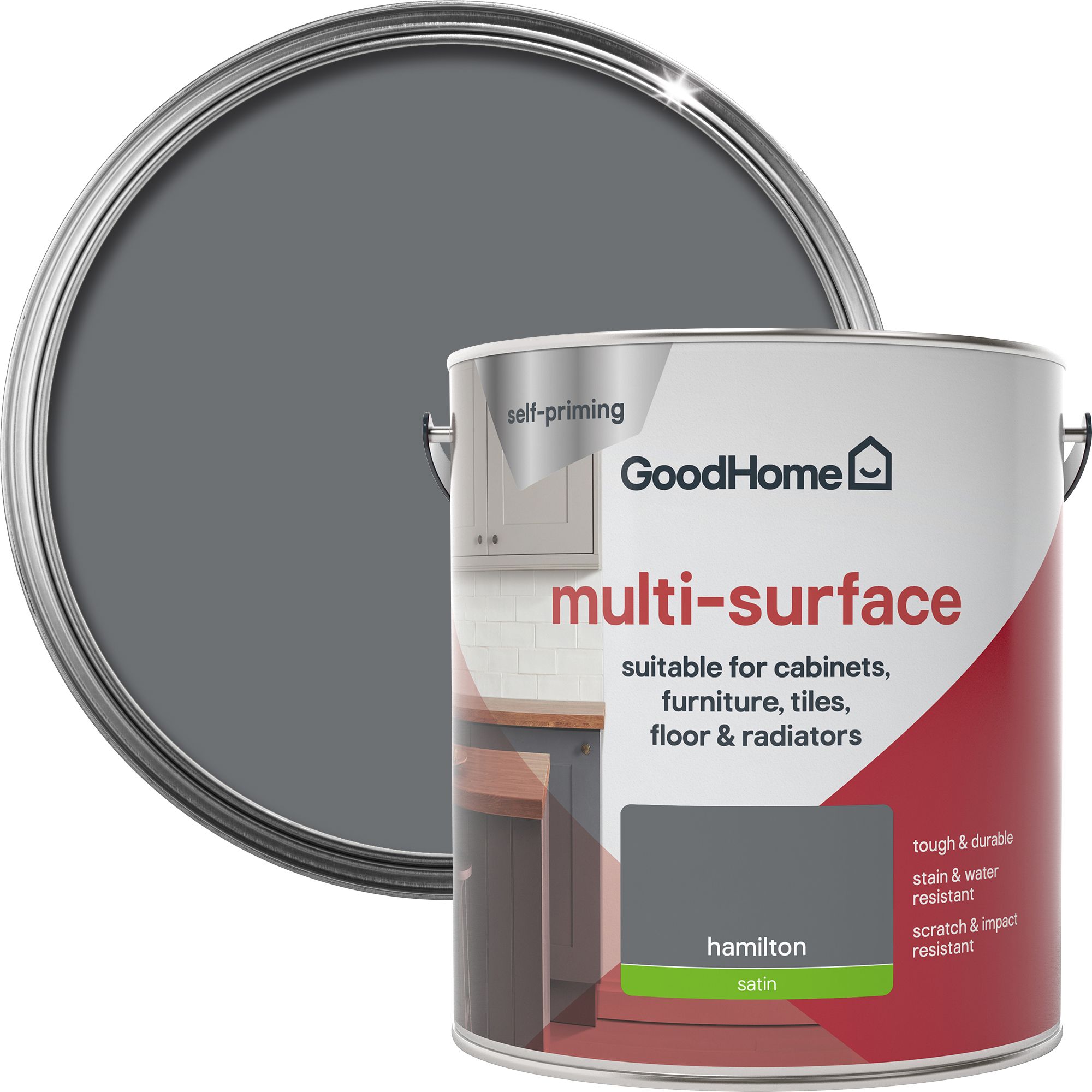 GoodHome Durable Hamilton Satin Multisurface paint, 2L £37 at B&Q