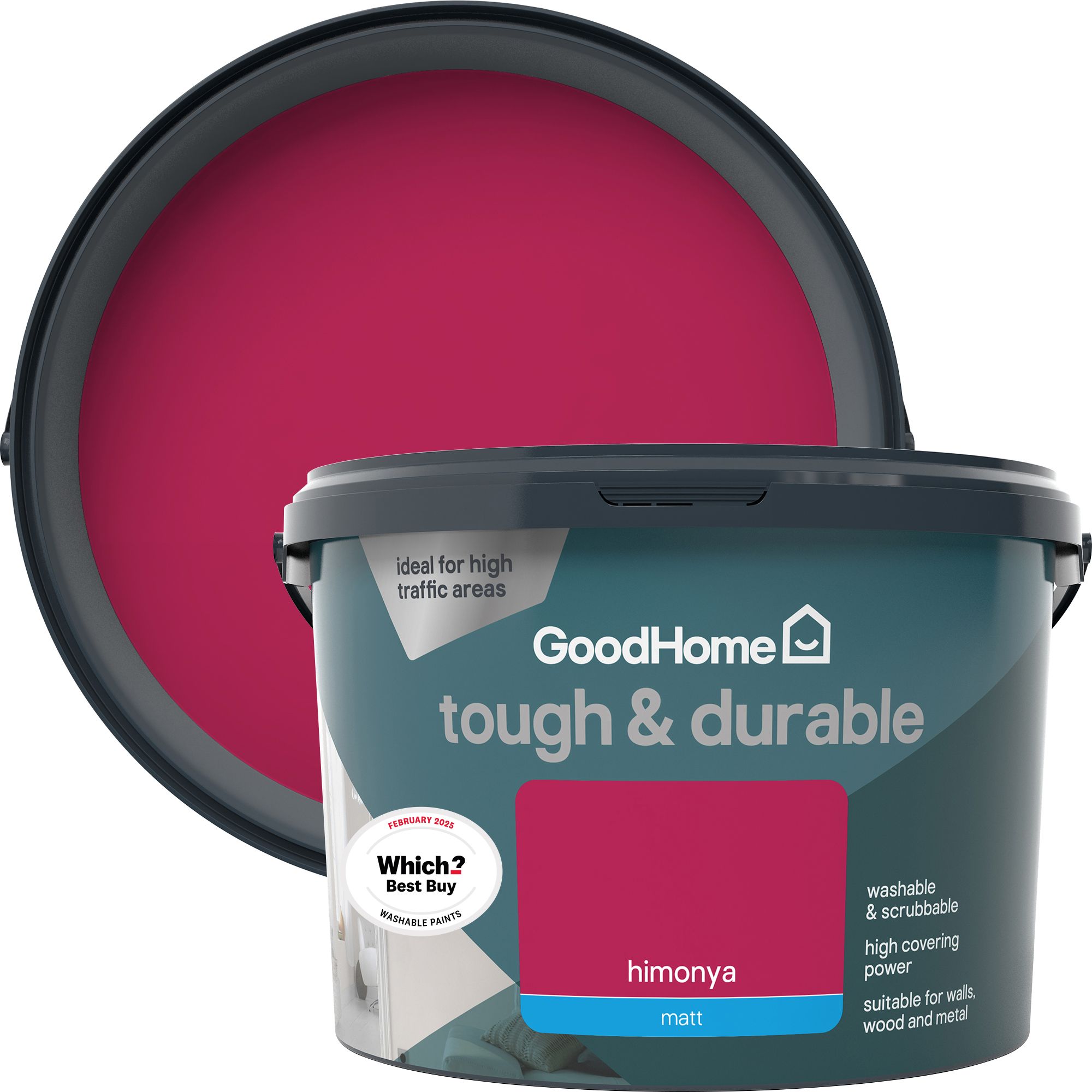 GoodHome Durable Himonya Matt Emulsion paint, 2.5L