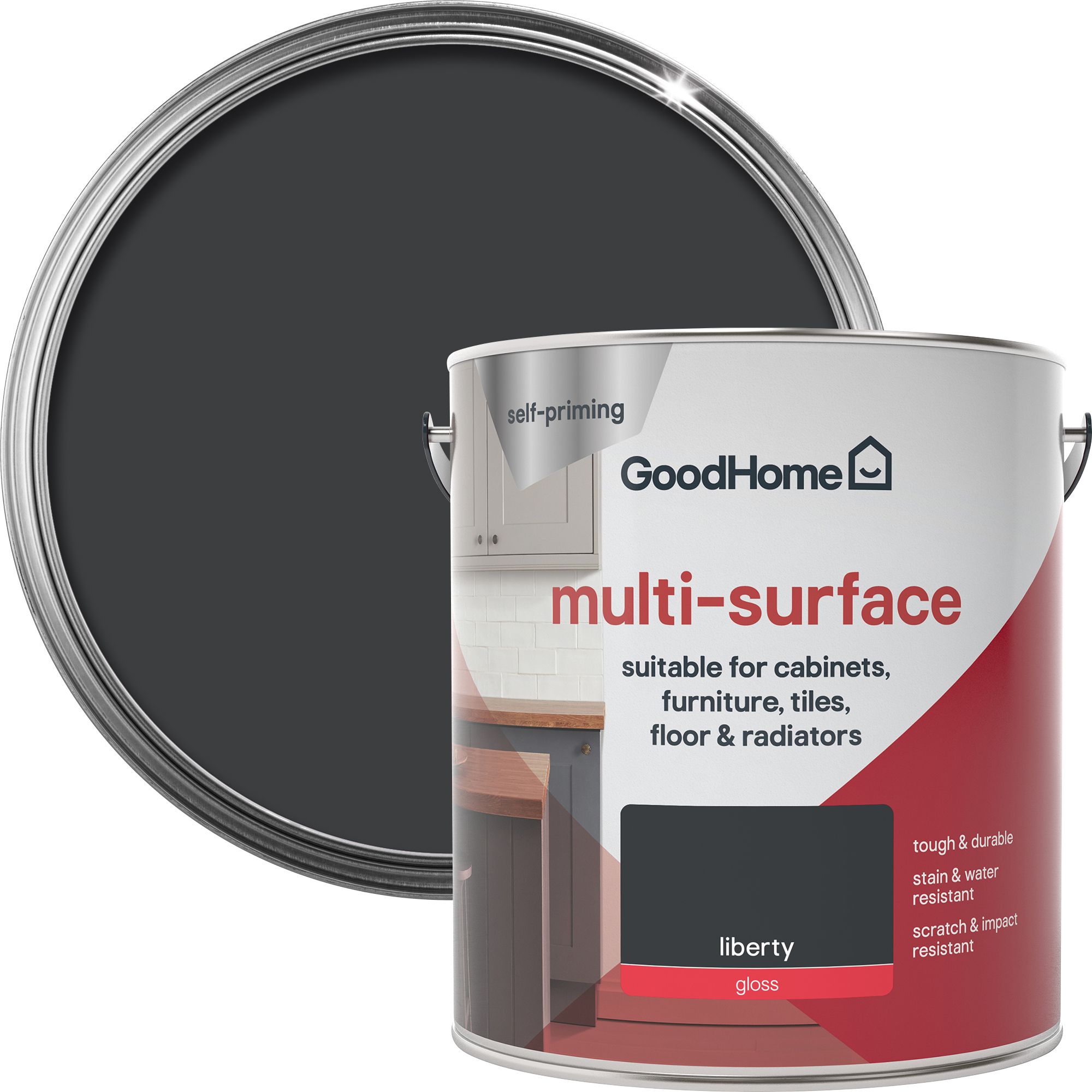 GoodHome Durable Liberty Gloss Multi-surface paint, 2L