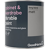 GoodHome Durable Long island Matt Cabinet & wardrobe paint, 750ml