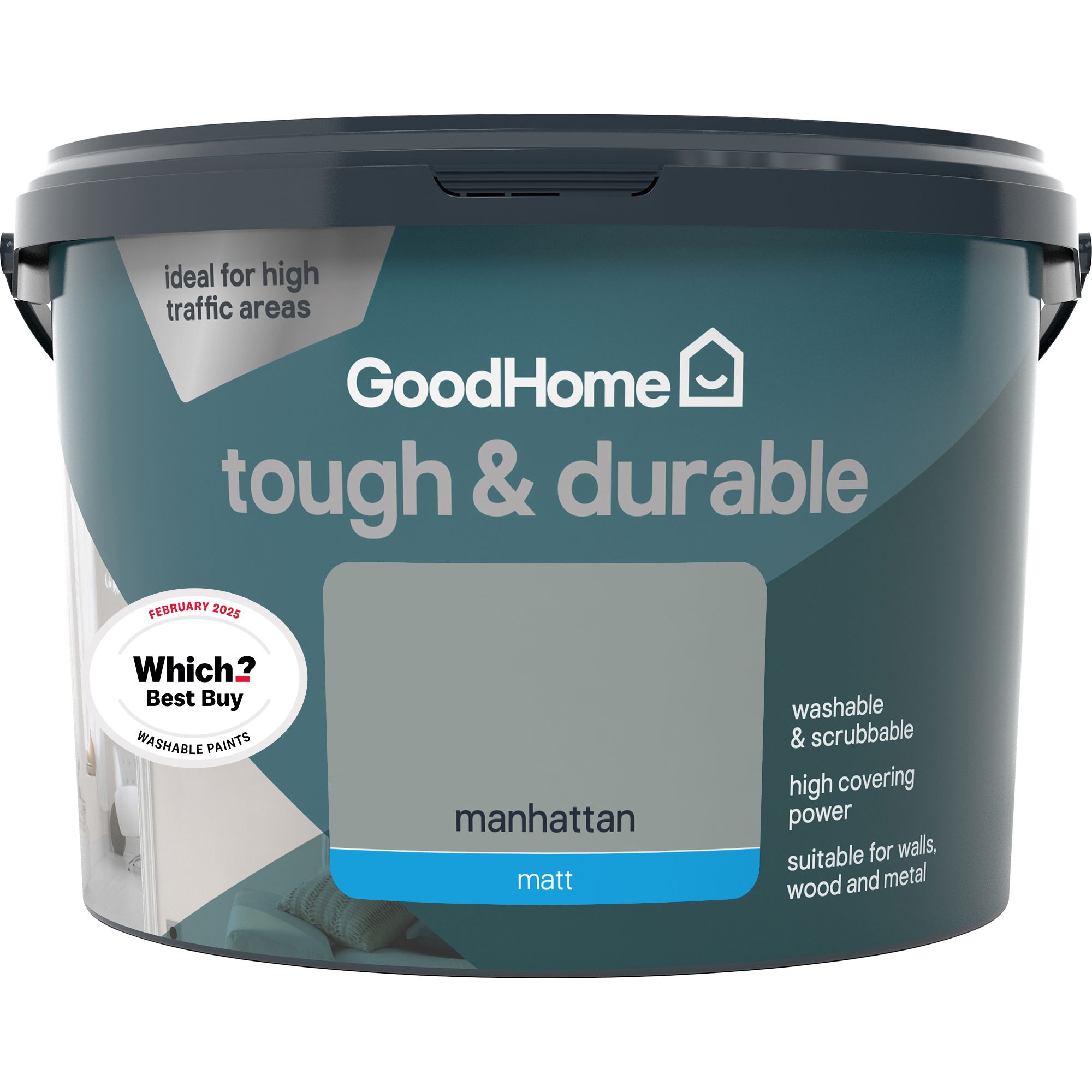GoodHome Durable Manhattan Matt Emulsion paint, 2.5L