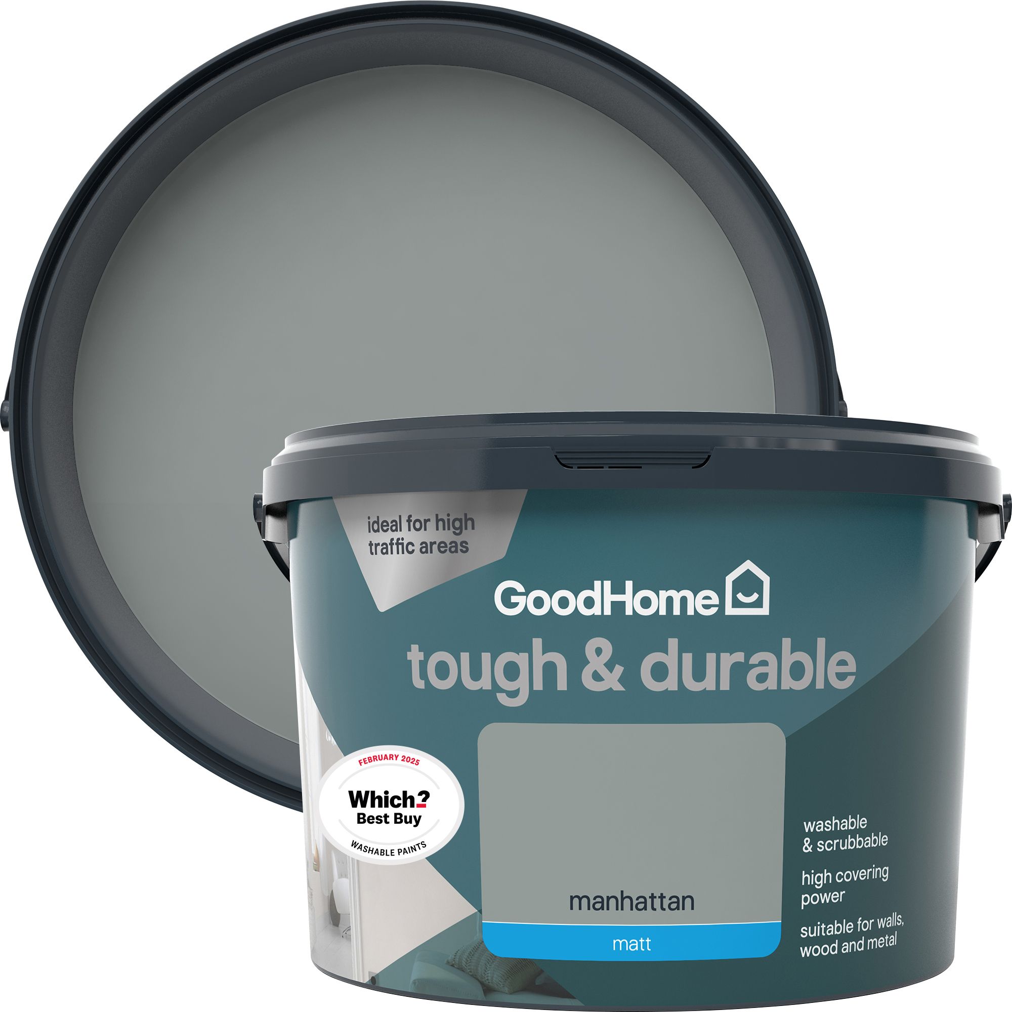 GoodHome Durable Manhattan Matt Emulsion paint, 2.5L