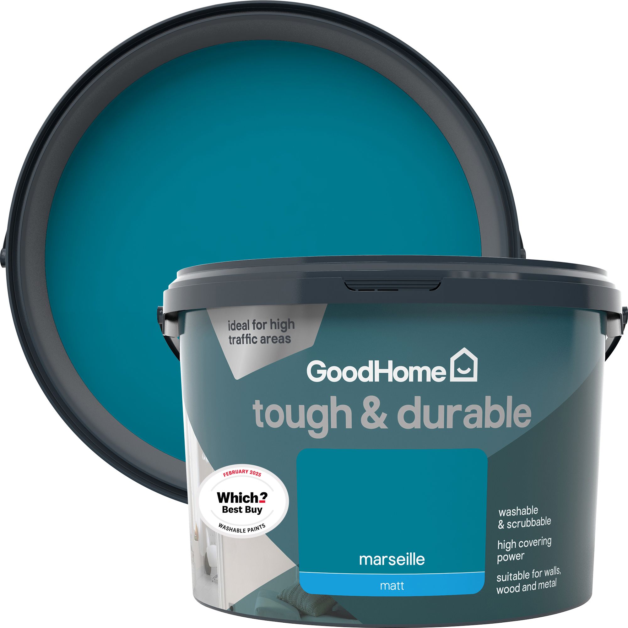 GoodHome Durable Marseille Matt Emulsion paint, 2.5L