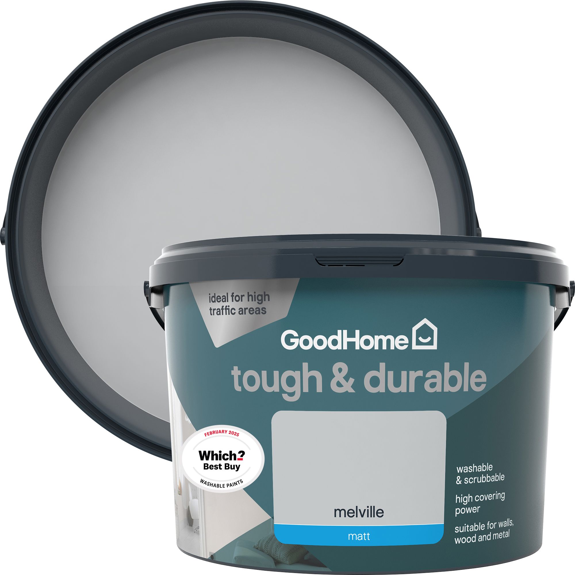 GoodHome Durable Melville Matt Emulsion paint, 2.5L DIY at B&Q