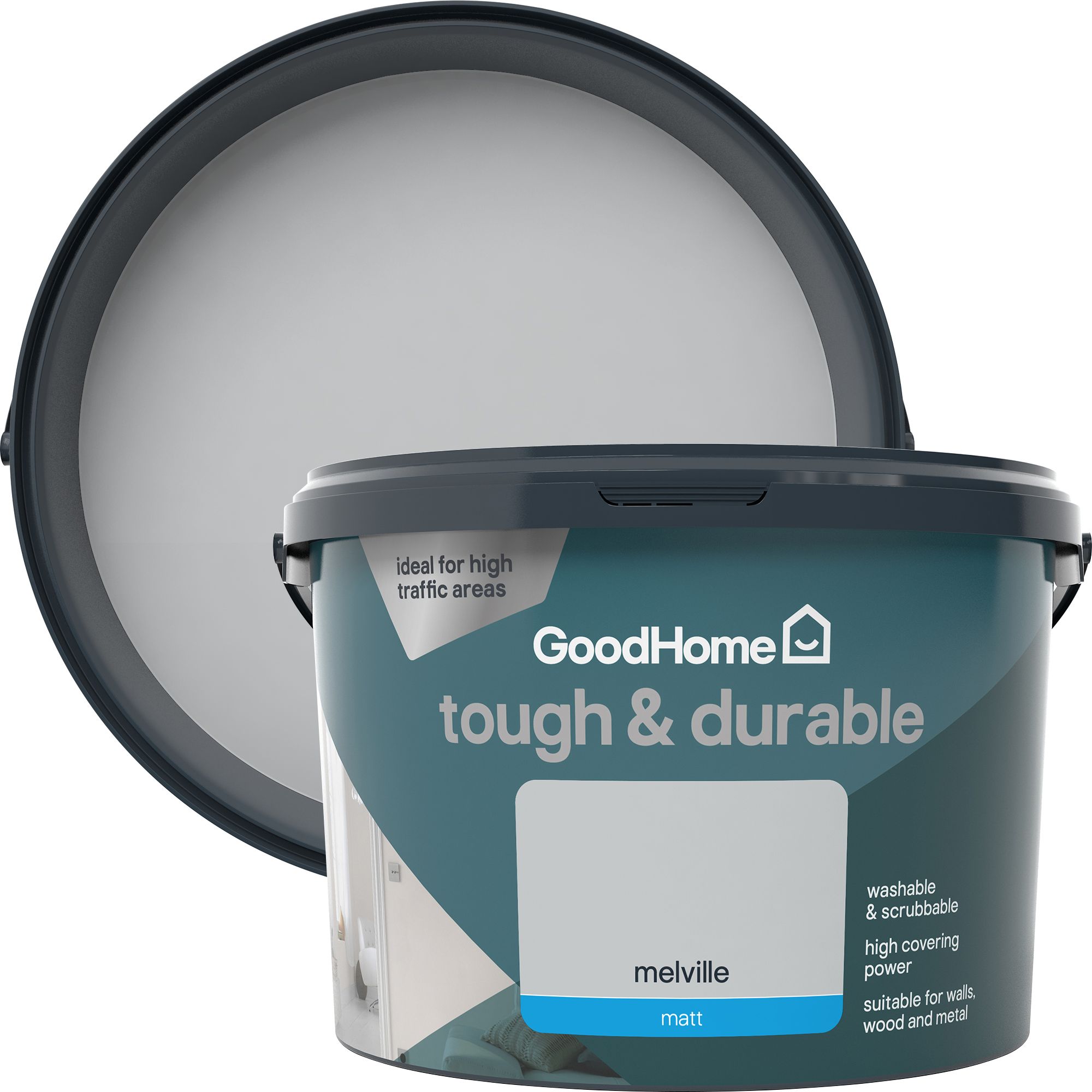 GoodHome Durable Melville Matt Emulsion paint, 2.5L