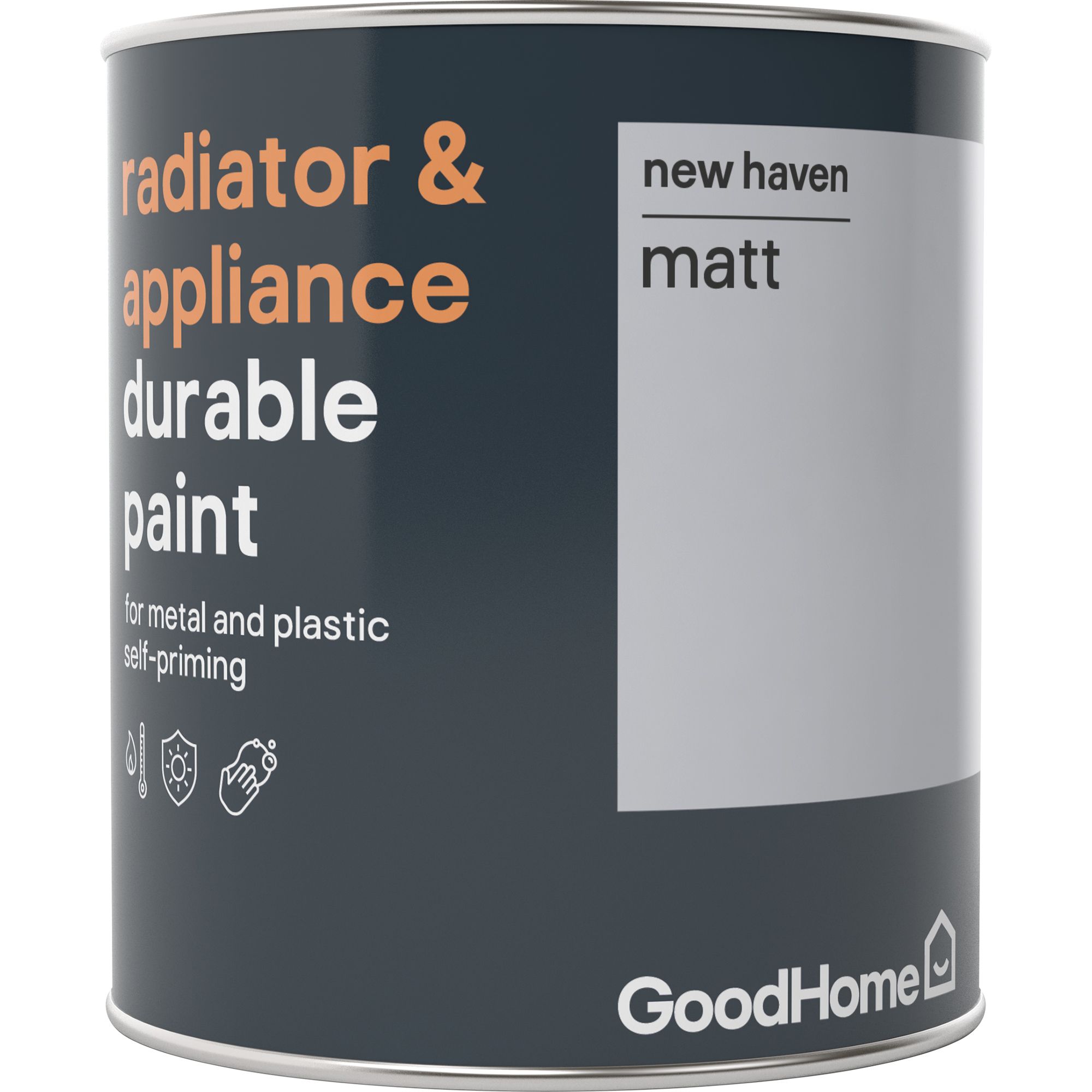 GoodHome Durable New haven Matt Radiator & appliance paint, 750ml DIY at B&Q