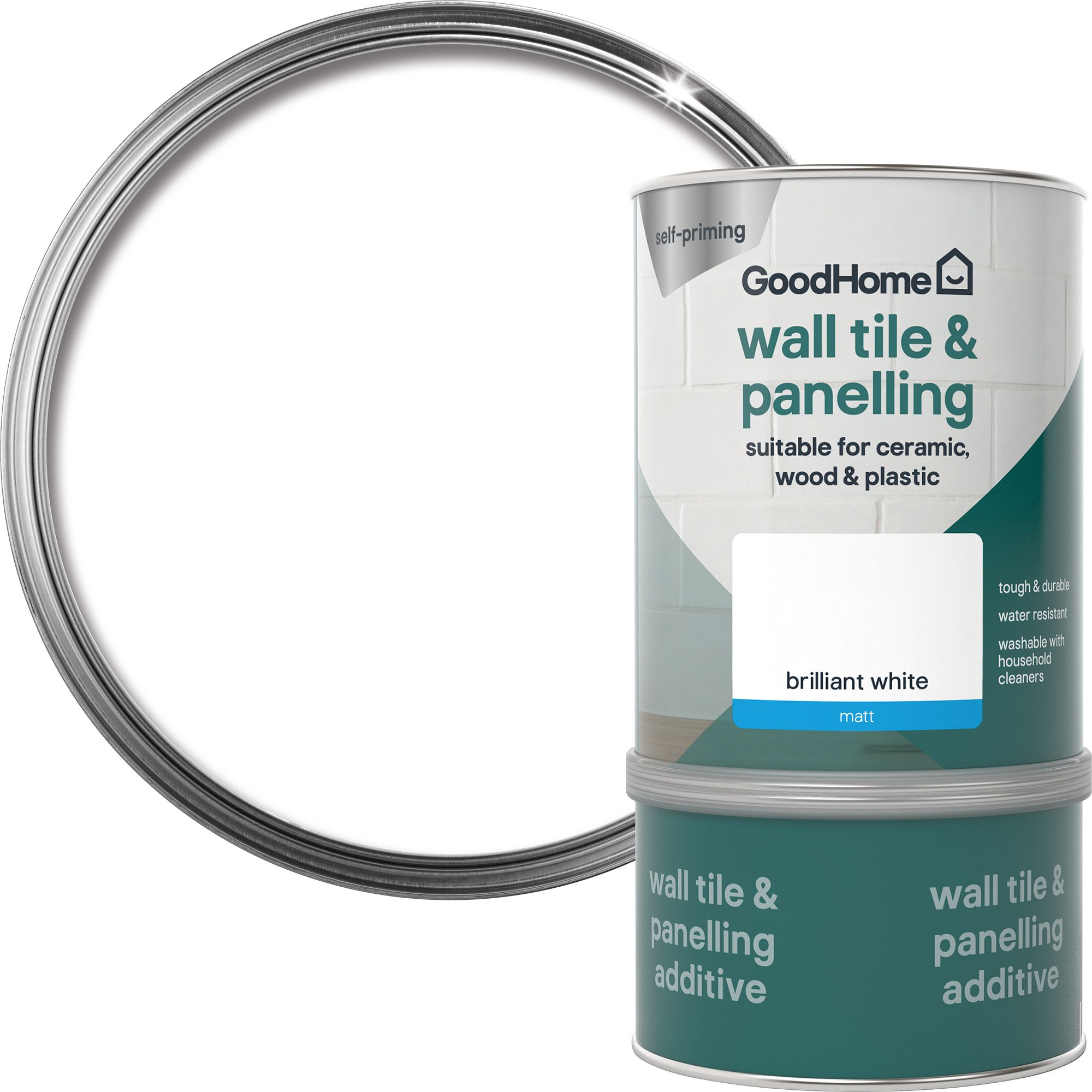 GoodHome Durable North pole (Brilliant white) Matt Wall tile ...