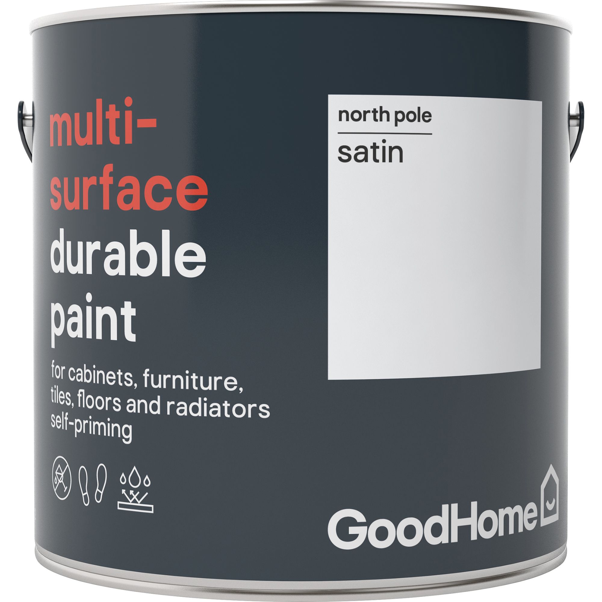 paint surface multi pole goodhome durable north 2l brilliant satin diy