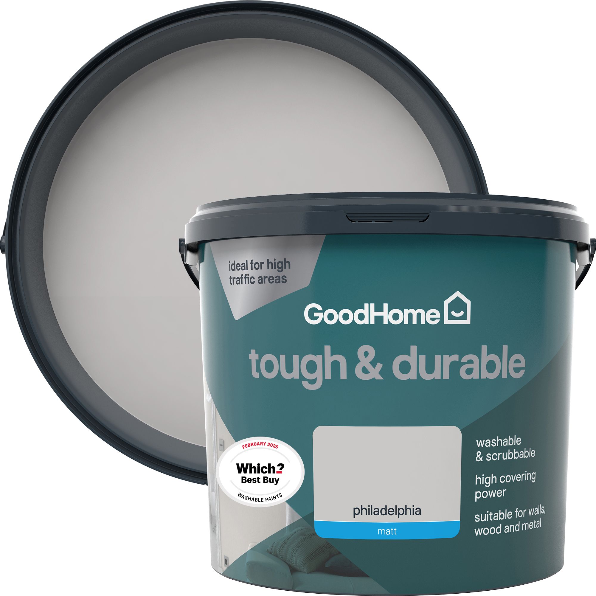 GoodHome Durable Philadelphia Matt Emulsion paint, 5L