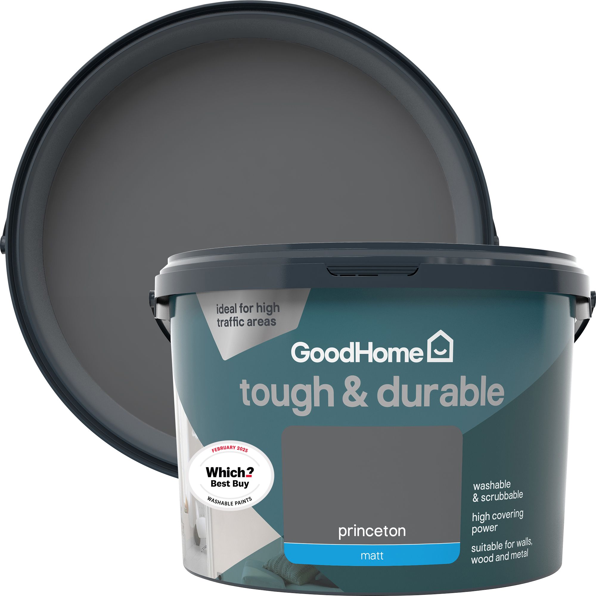 GoodHome Durable Princeton Matt Emulsion paint, 2.5L