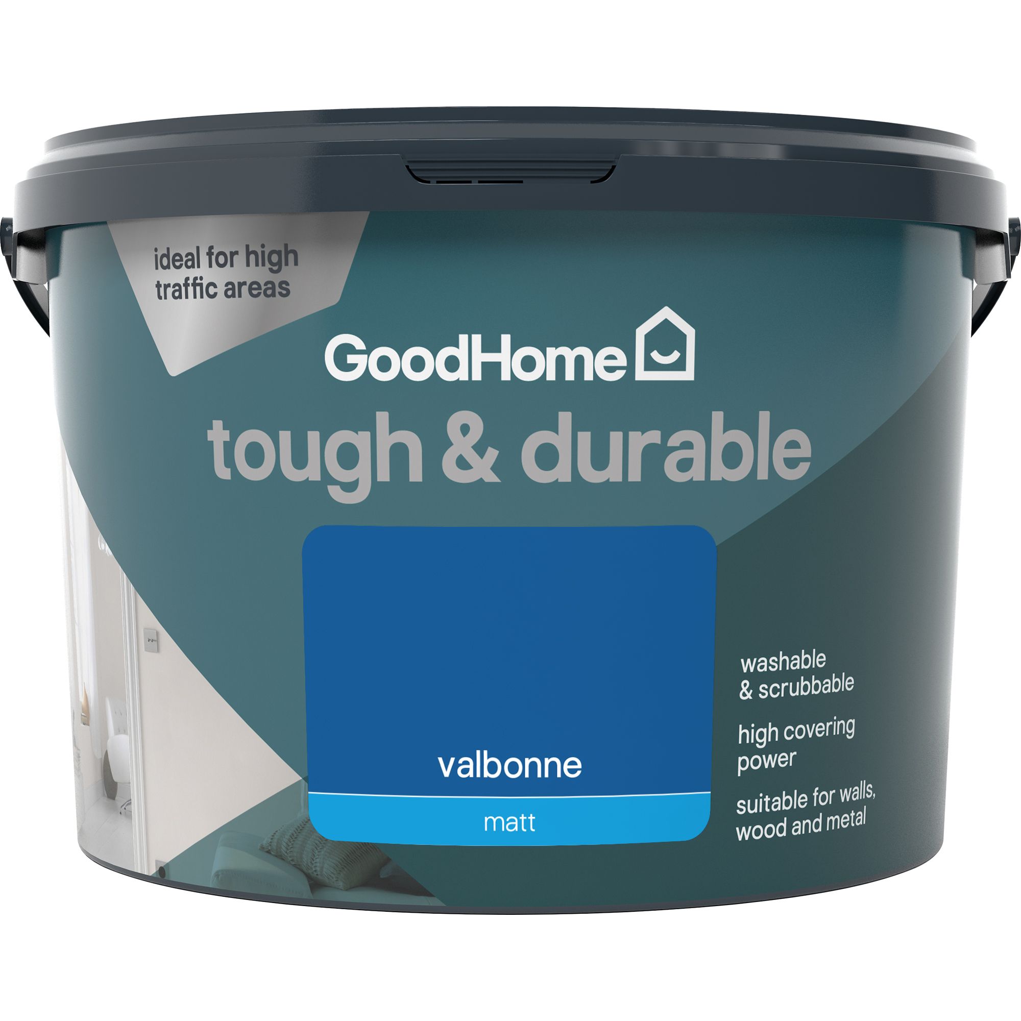 GoodHome Durable Valbonne Matt Emulsion paint, 2.5L