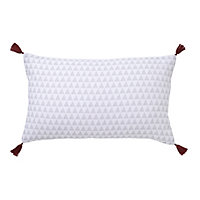 GoodHome Easton Geometric Grey & white Cushion (L)50cm x (W)30cm