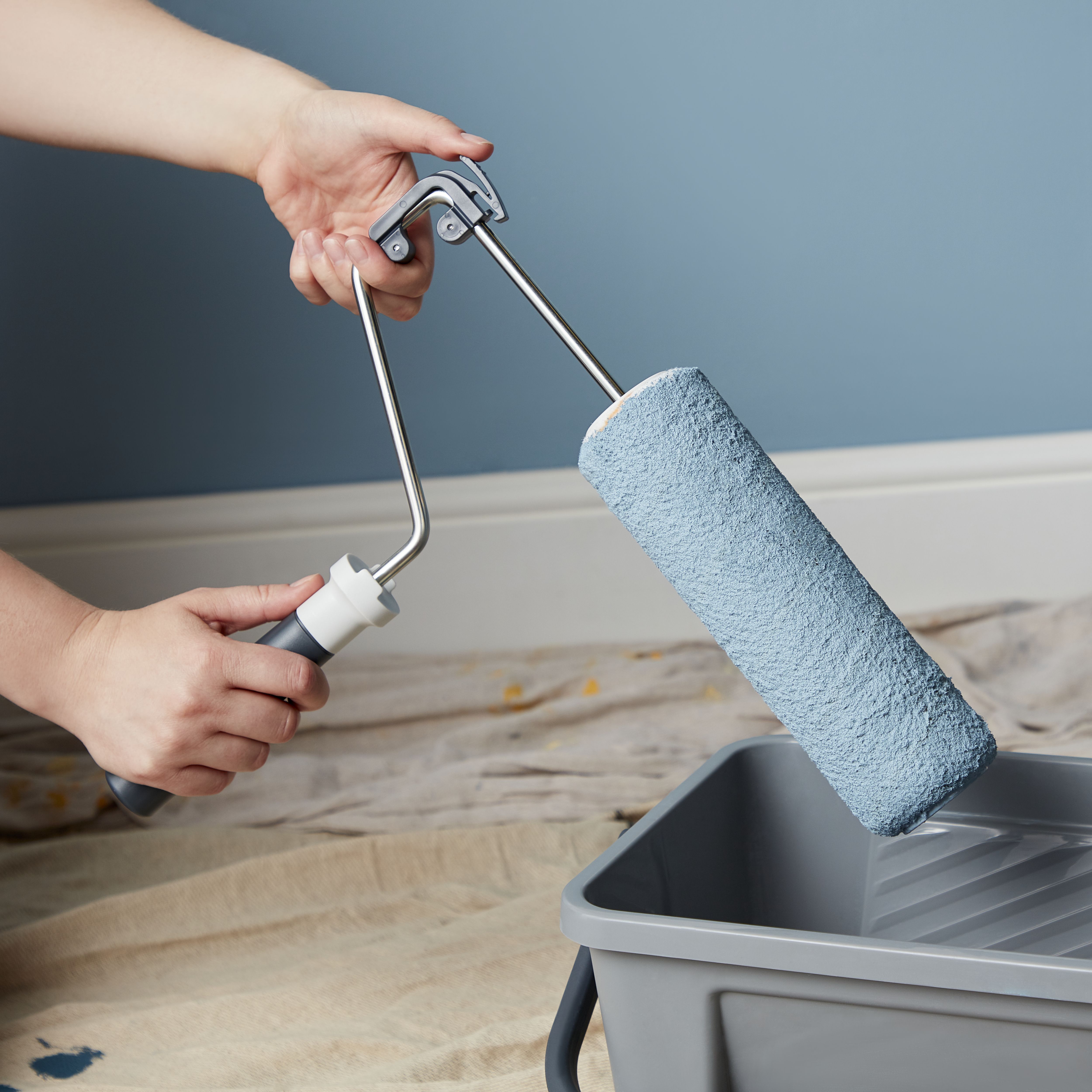 GoodHome Easy release Medium pile Fixed Roller frame & sleeve for Solvent & water-based paints, (L)230mm, 2 piece