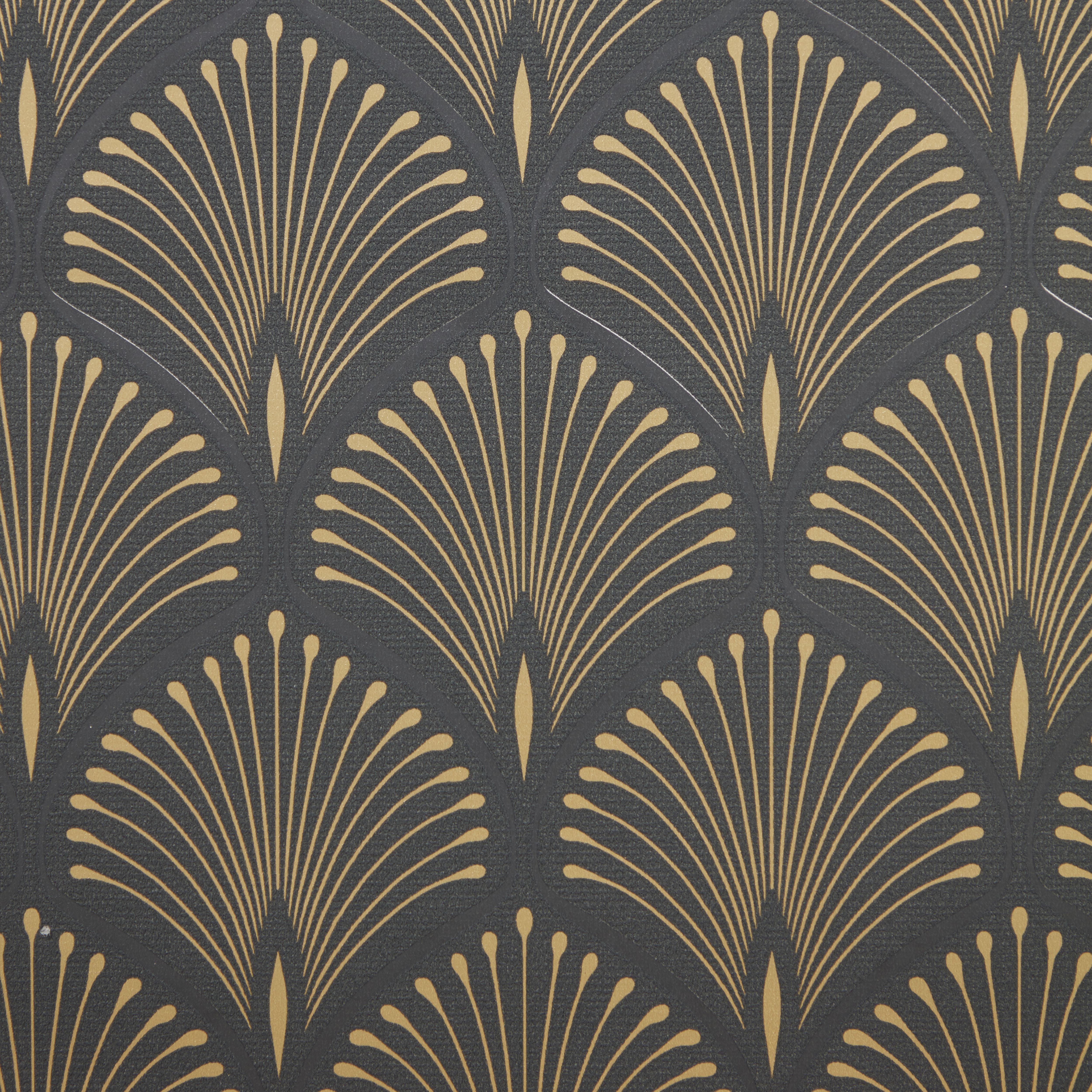 GoodHome Echium Black Art deco Metallic effect Blown Wallpaper | DIY at B&Q