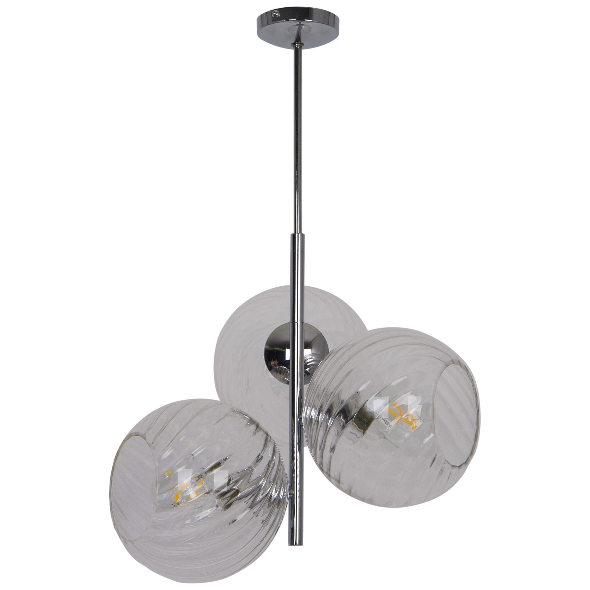 GoodHome Eclaze Transparent Chrome effect 3 Lamp Pendant ceiling light, (Dia)370mm