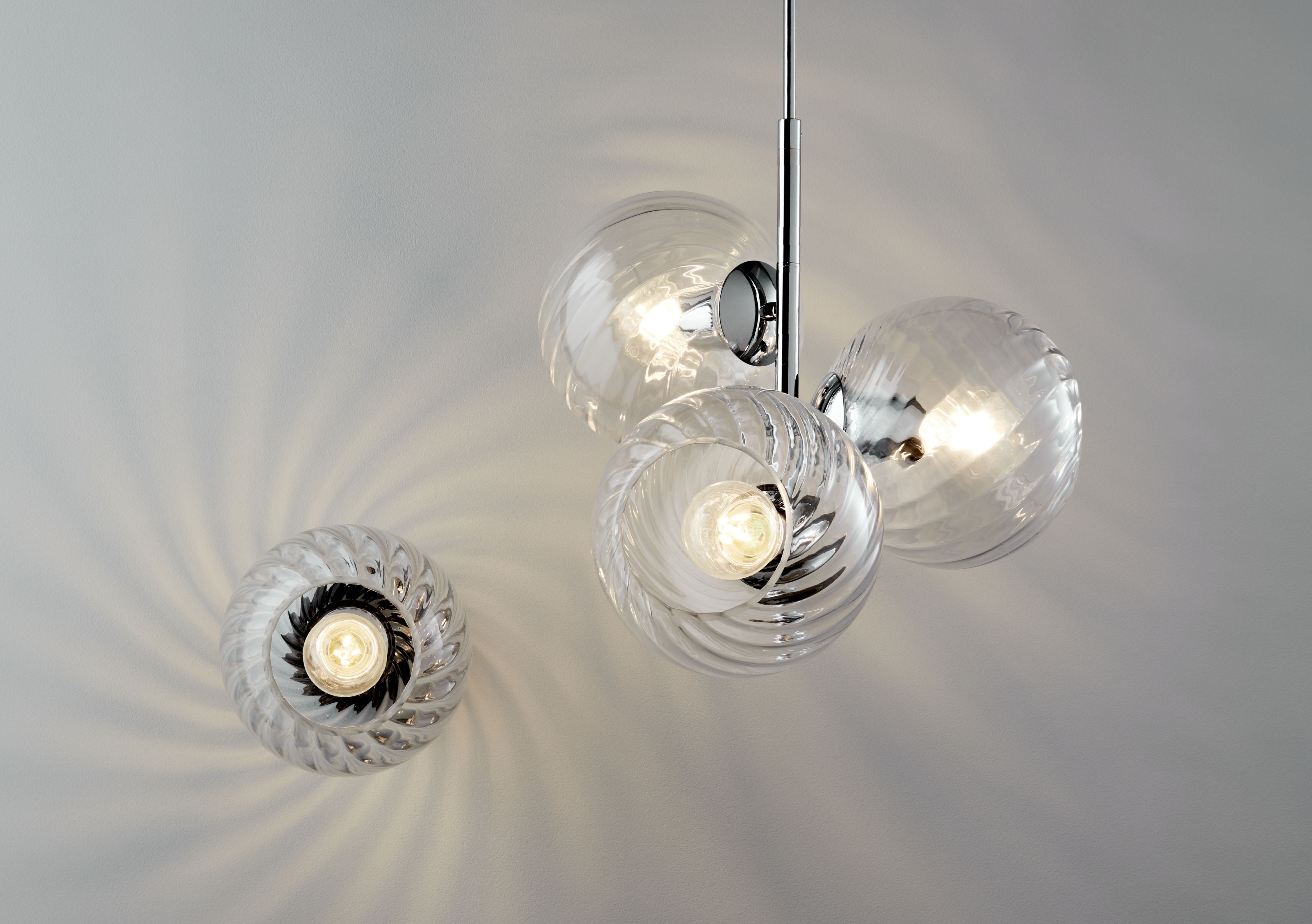 GoodHome Eclaze Transparent Chrome effect 3 Lamp Pendant ceiling light, (Dia)370mm