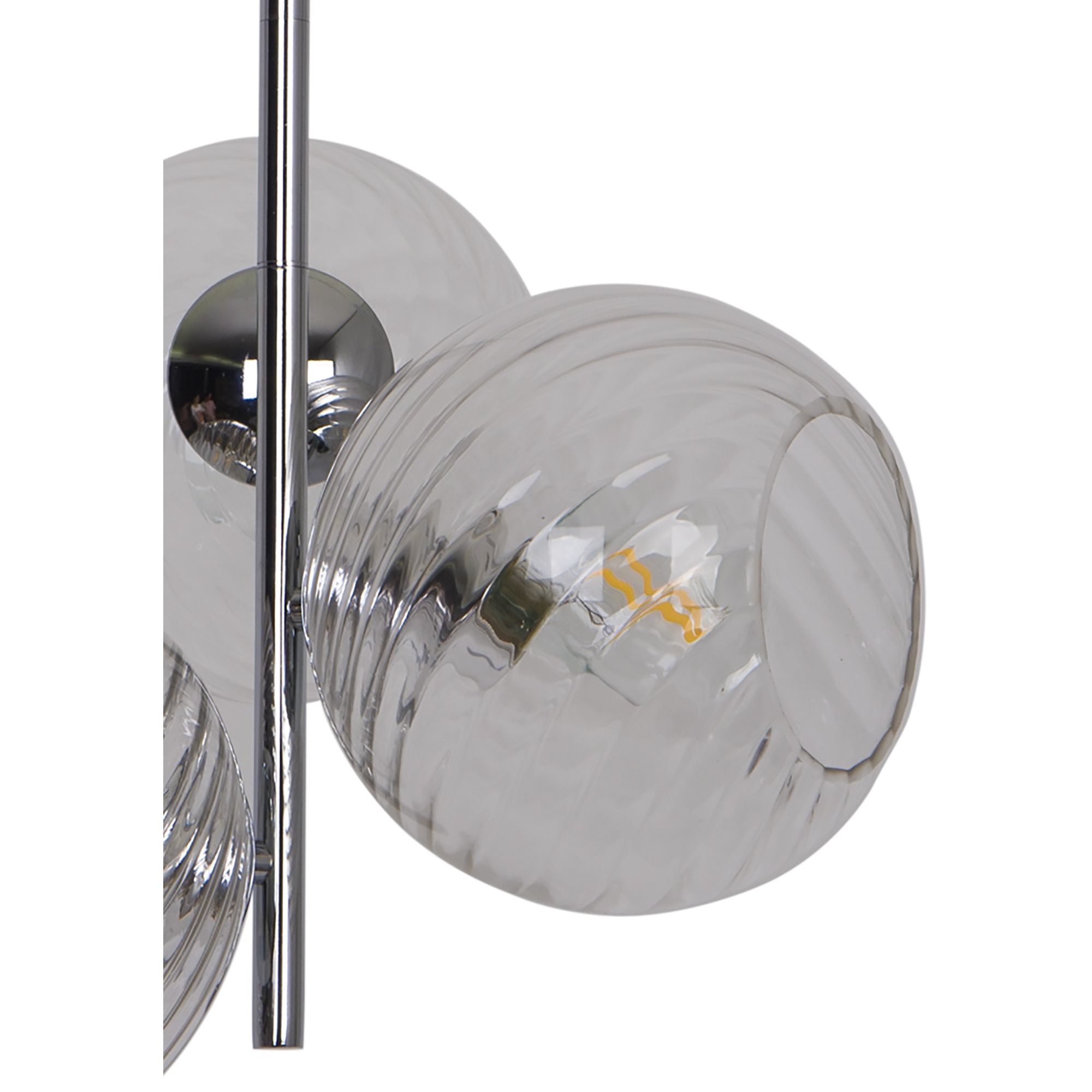 GoodHome Eclaze Transparent Chrome effect 3 Lamp Pendant ceiling light, (Dia)370mm
