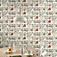 GoodHome Eclipta Multicolour Café Smooth Wallpaper Sample