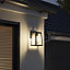 GoodHome Eddesan Fixed Matt Black Mains-powered Outdoor Wall light
