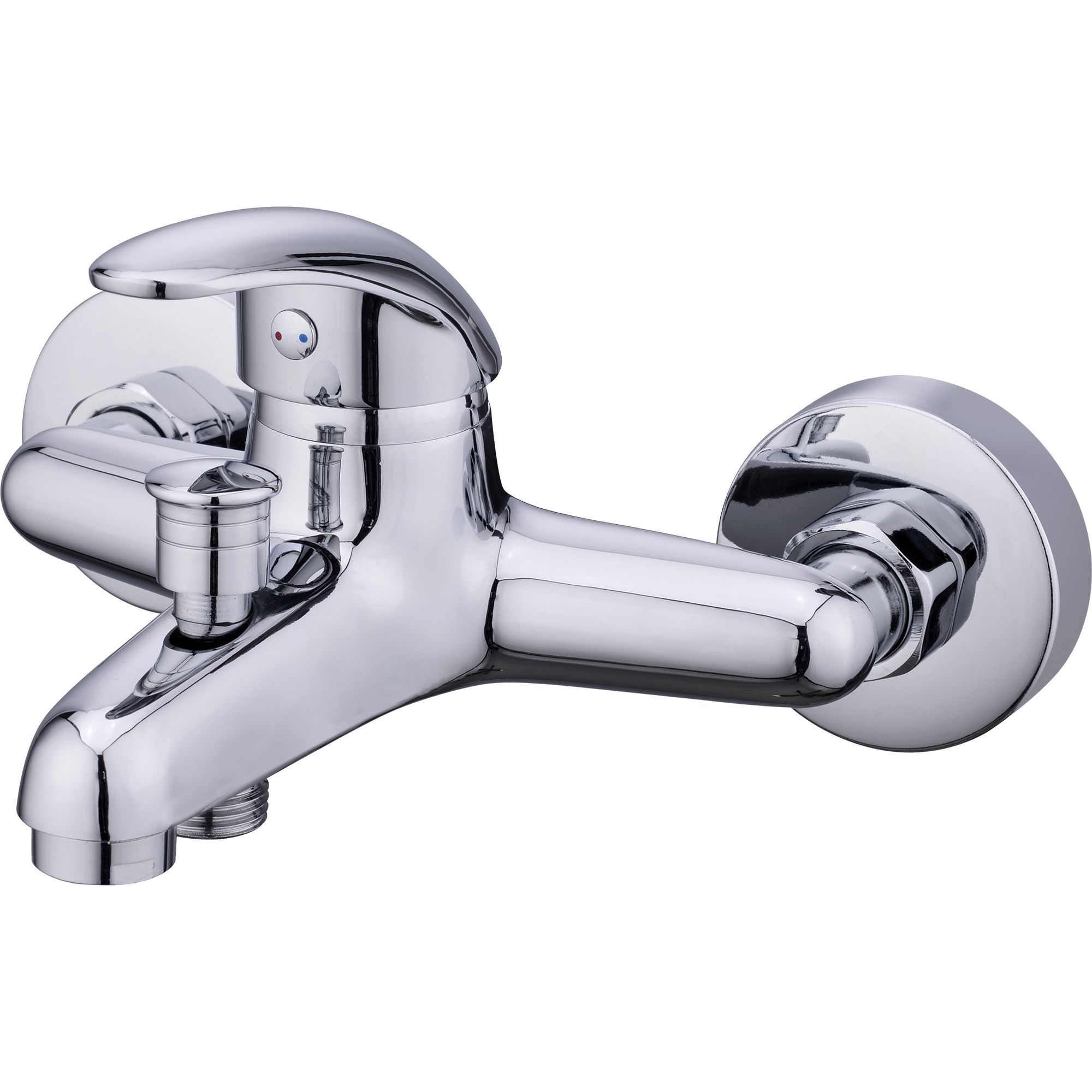 GoodHome Eidar Chrome effect Wall-mounted 2 Tap Hole Shower mixer Tap