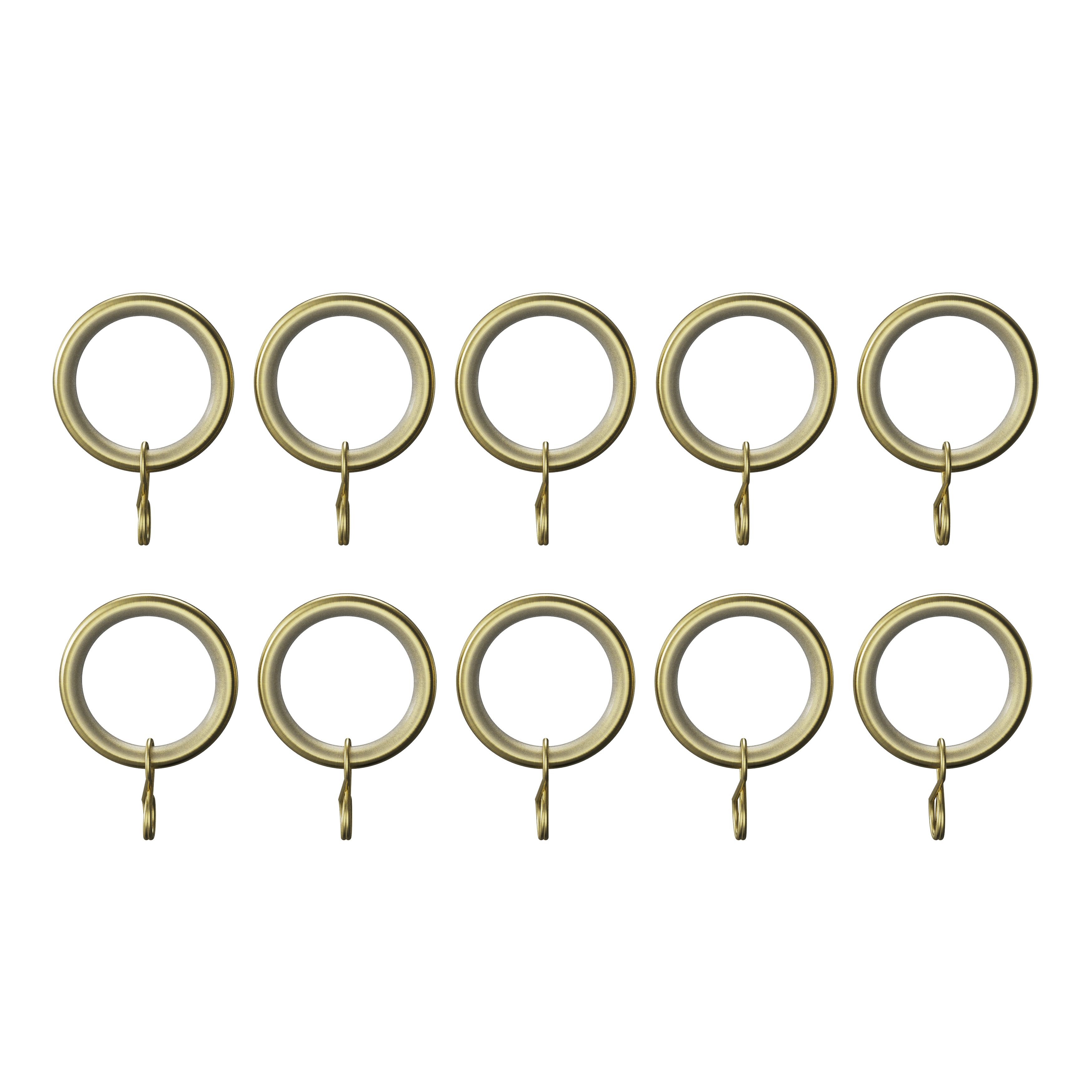 GoodHome Elasa Brass effect Curtain ring, Pack of 10 Compatibility- 25 ...