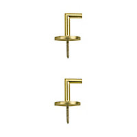 GoodHome Elasa Brushed Brass effect Small Curtain hold back, Pack of 2
