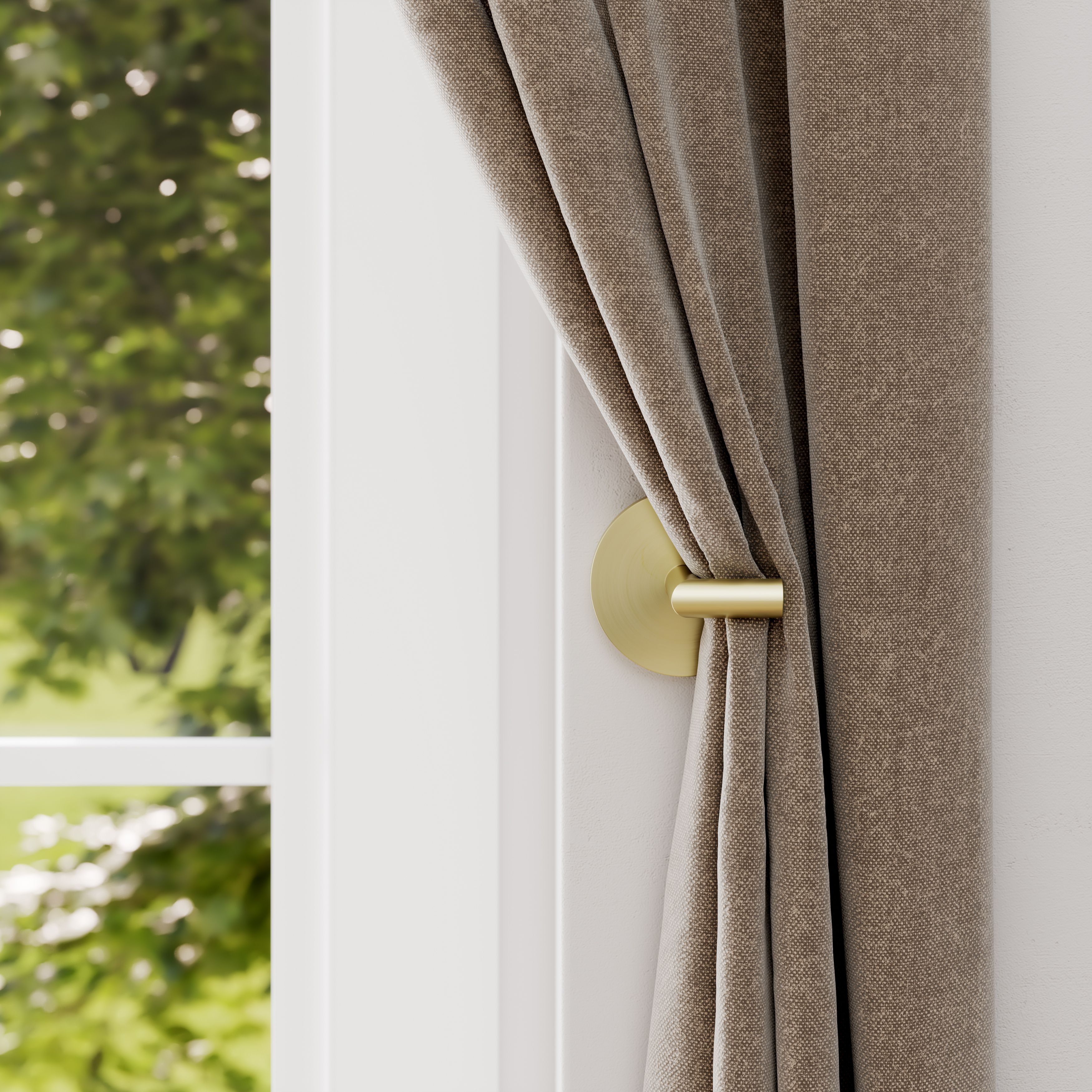 GoodHome Elasa Gold Brass effect Curtain tie back, Set of 2