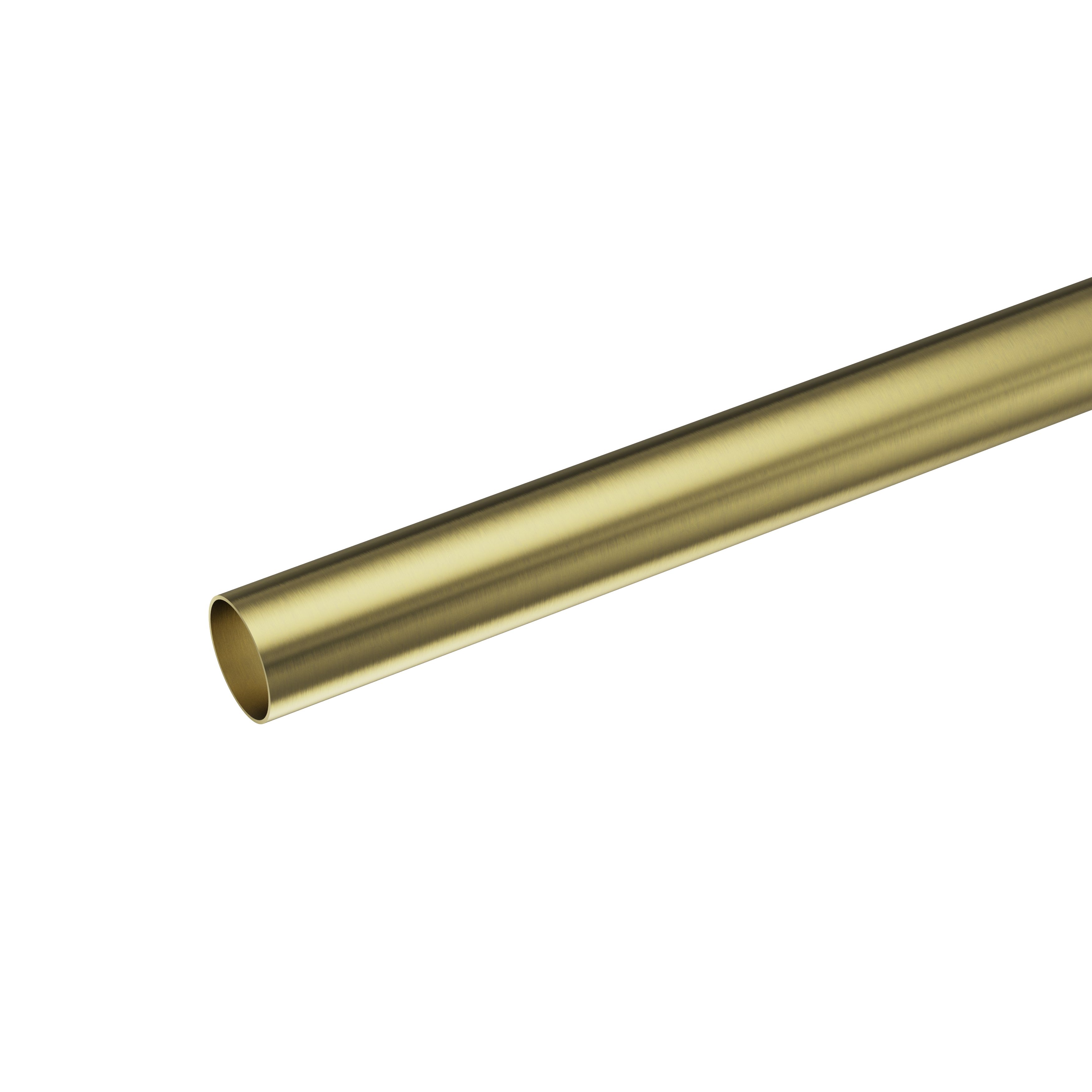 GoodHome Elasa Satin Brass effect Curtain pole, (L)2m (Dia)19mm