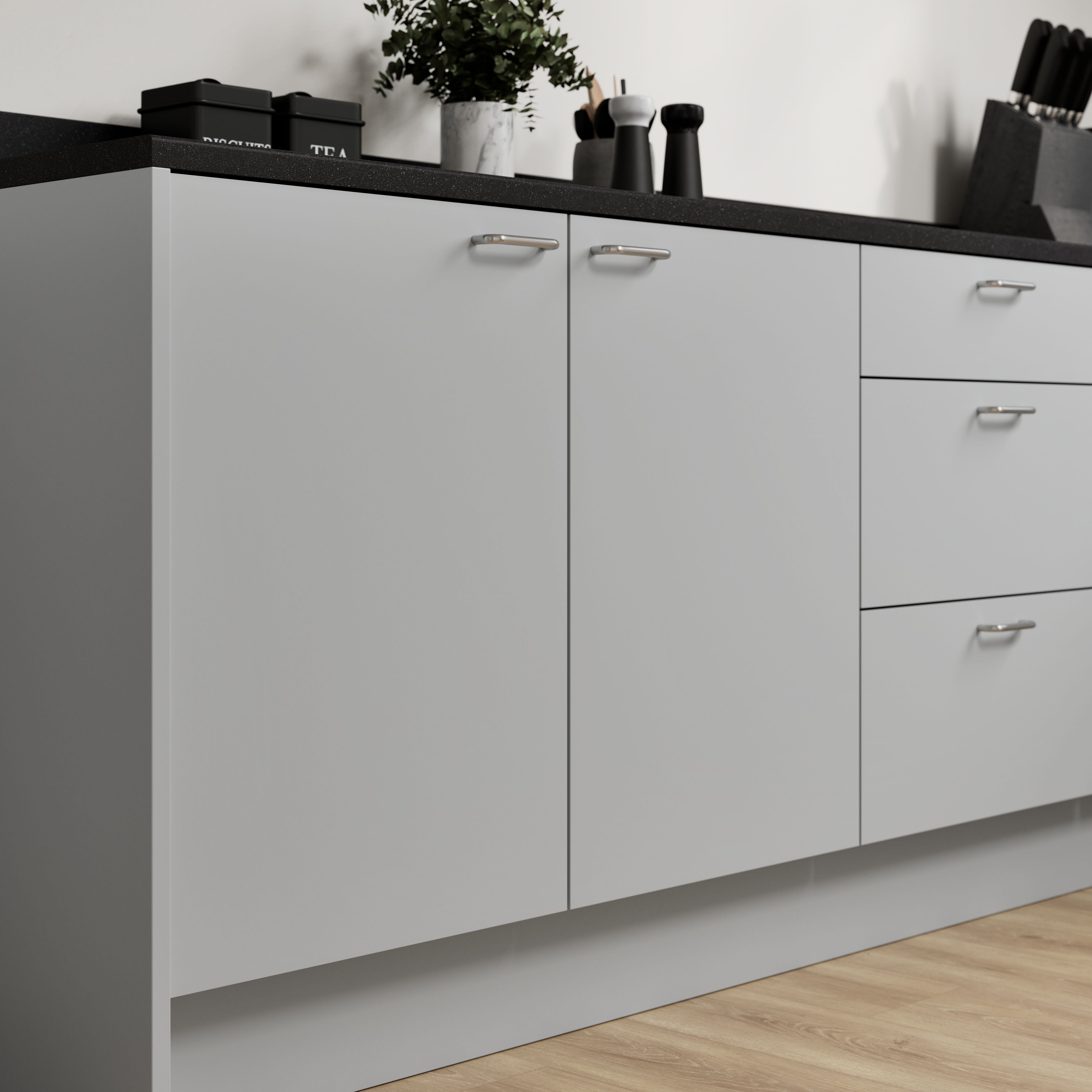 GoodHome Elcot Matt steel grey Highline Cabinet door (W)500mm (H)715mm (T)16mm