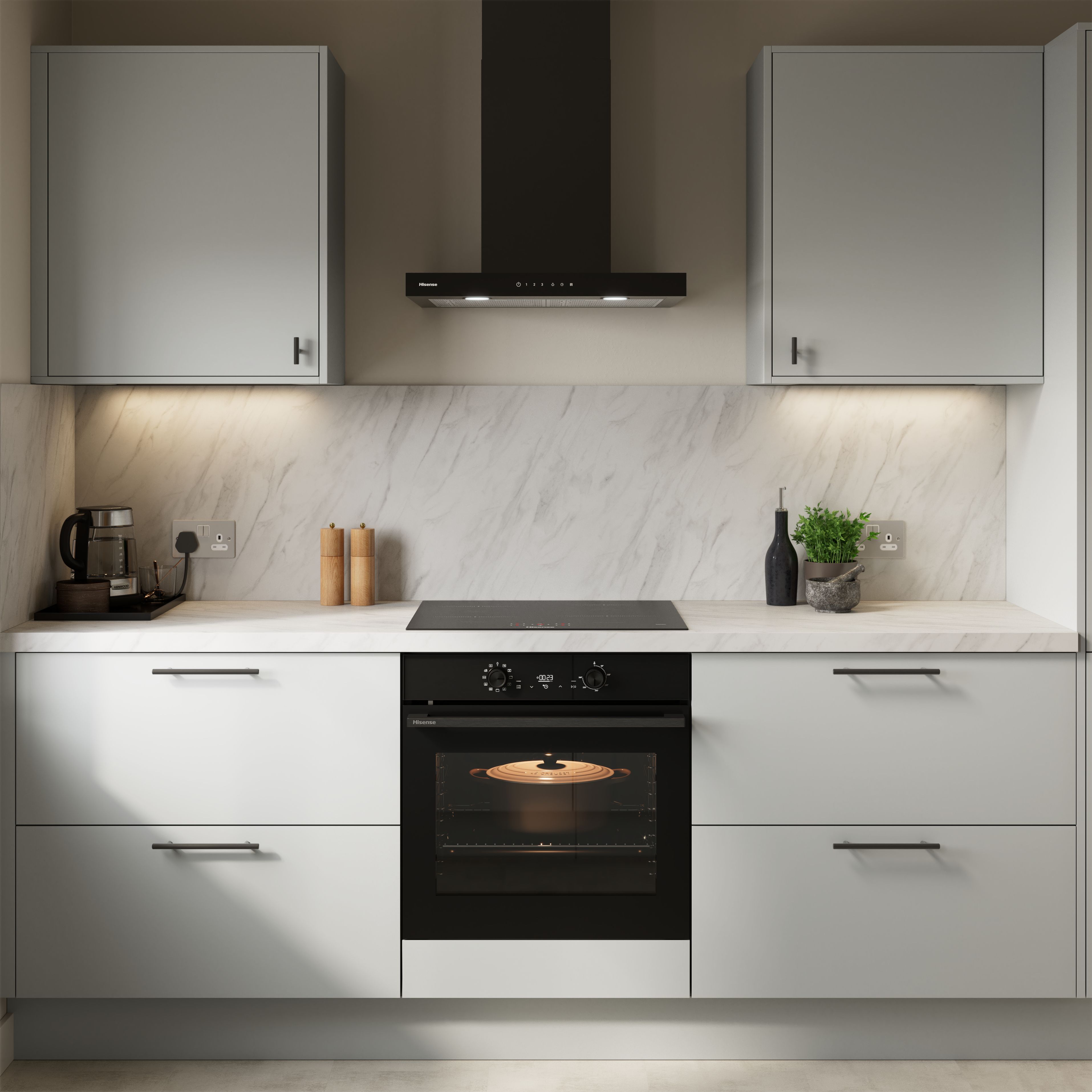 GoodHome Elcot Matt steel grey Highline Cabinet door (W)500mm (H)715mm (T)16mm