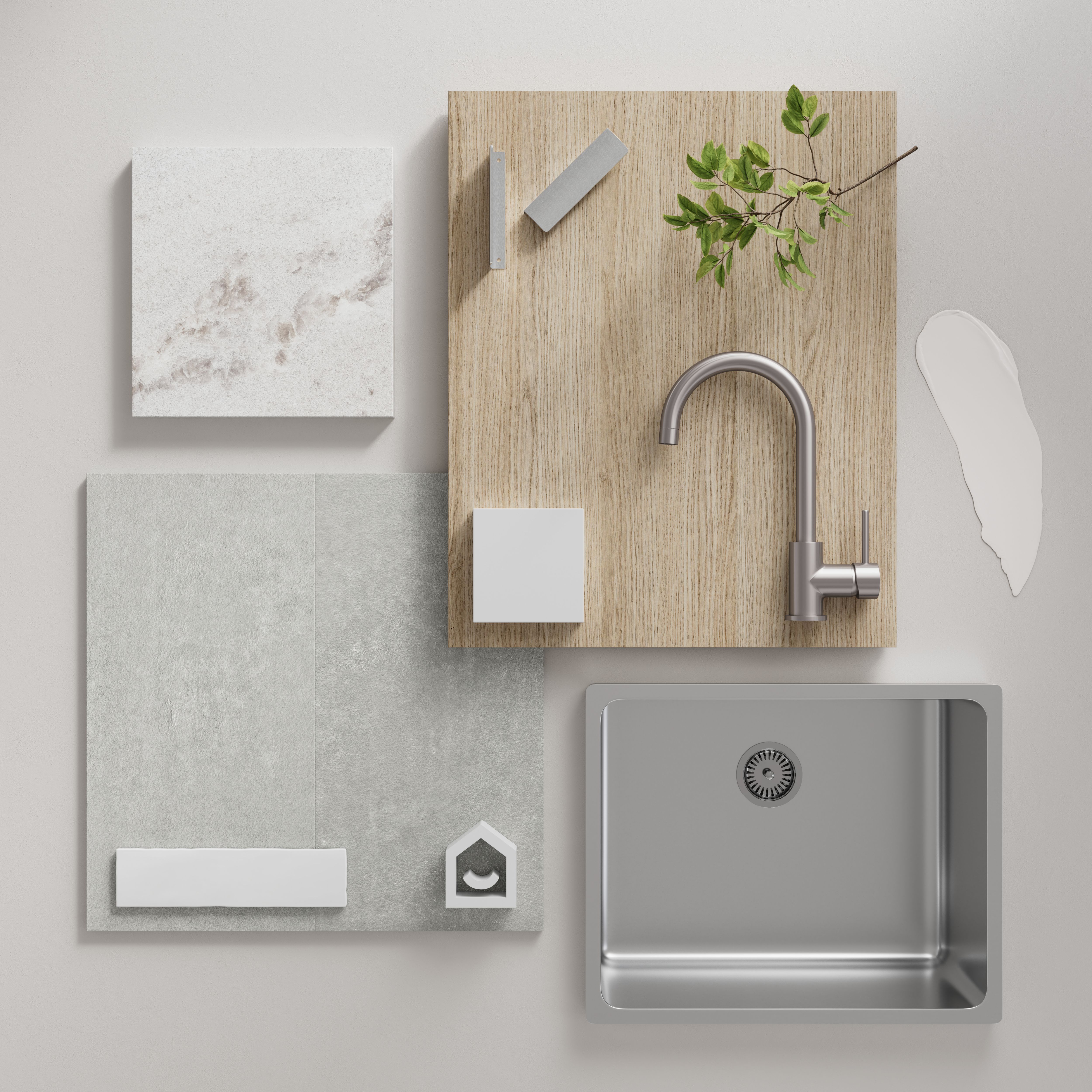 GoodHome Elcot Matt white Door & drawer (W)500mm (H)715mm (T)16mm