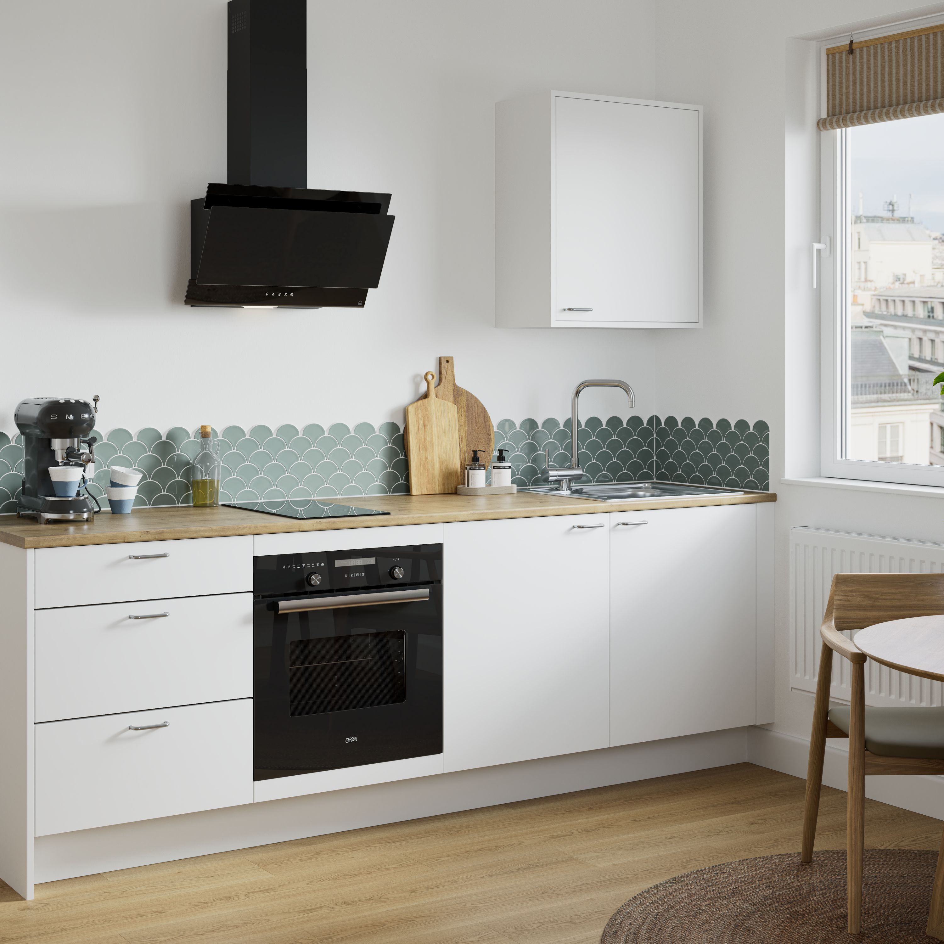 GoodHome Elcot Matt white Drawer front, bridging & bi-fold door (W)500mm (H)356mm (T)16mm