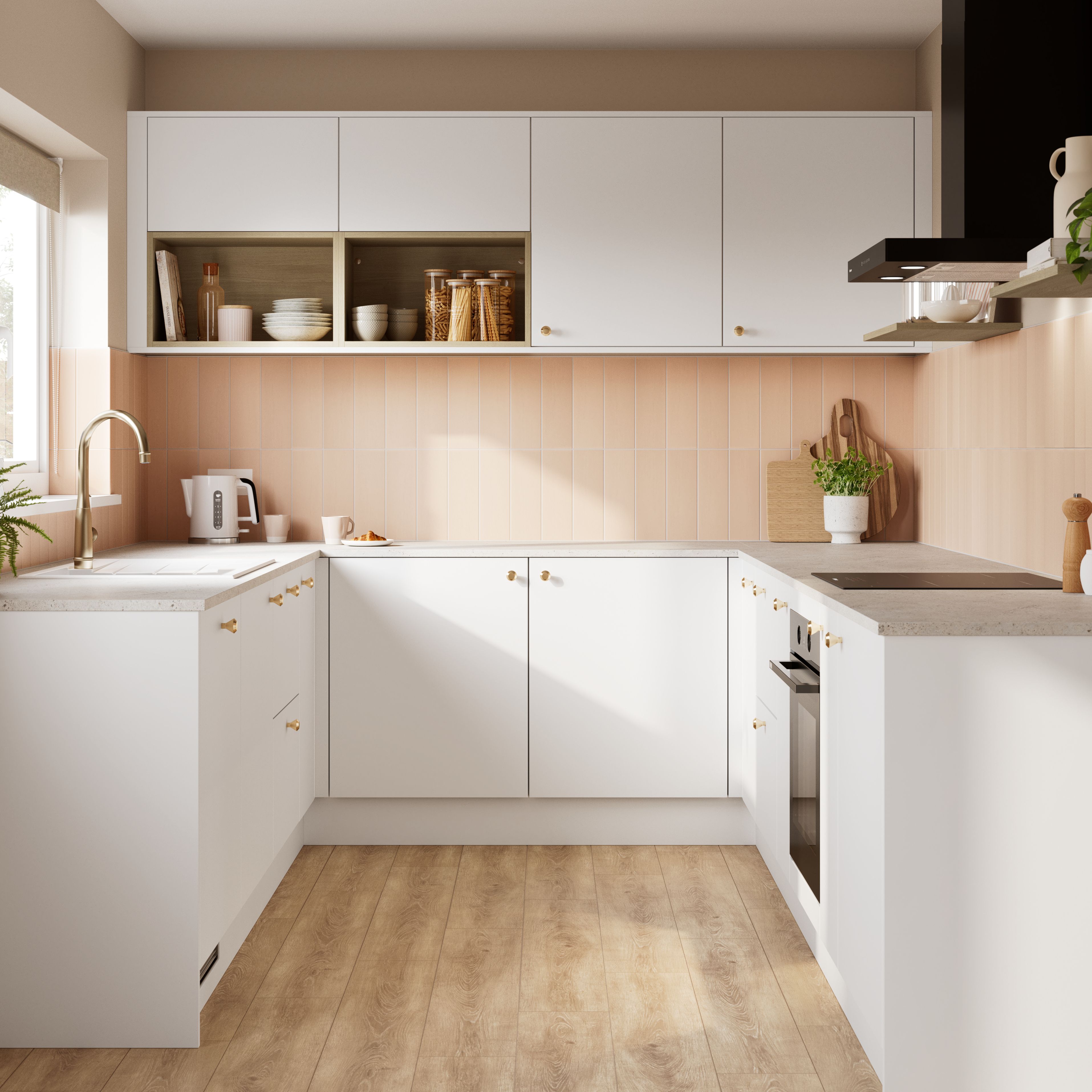 GoodHome Elcot Matt white Drawer front, bridging & bi-fold door (W)500mm (H)356mm (T)16mm