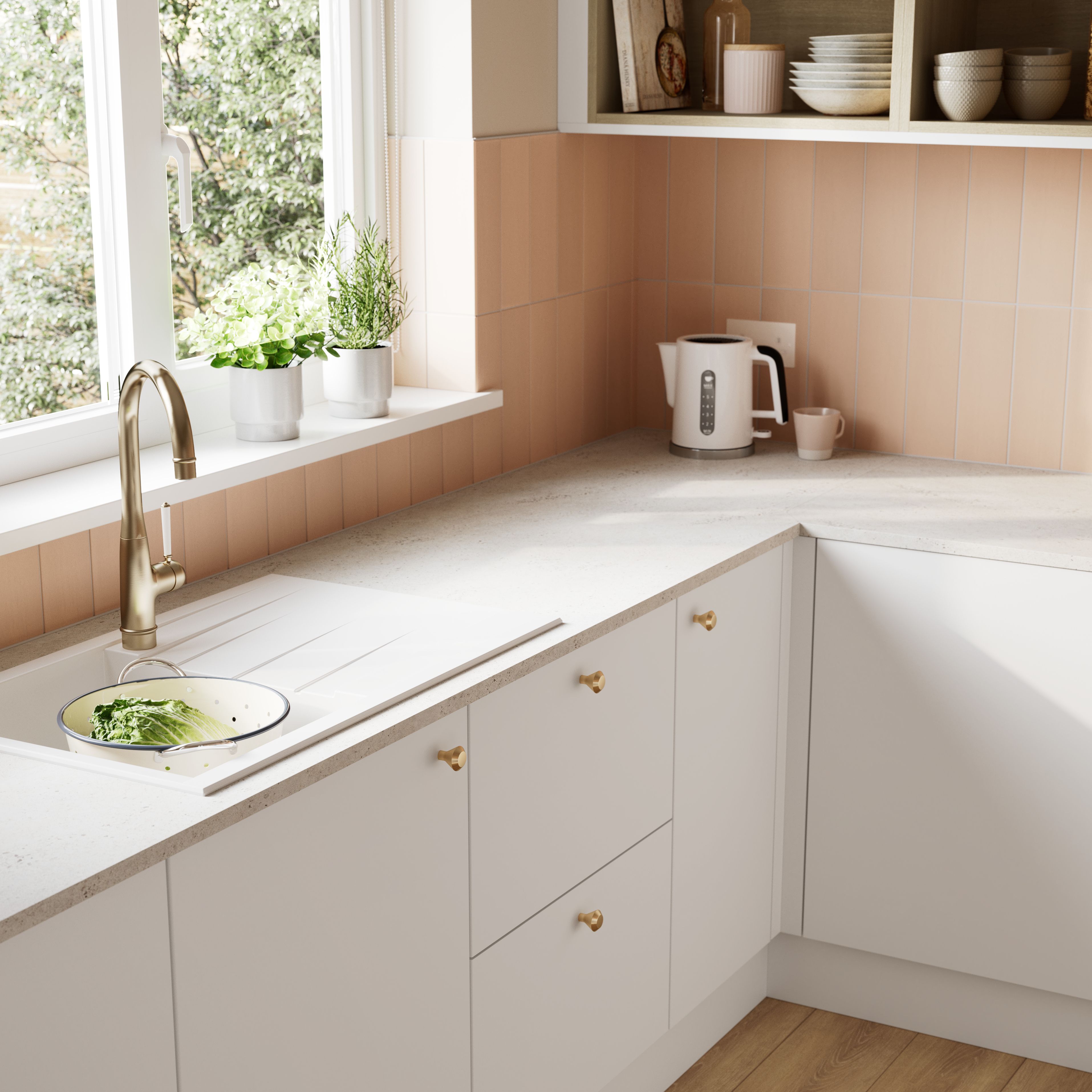 GoodHome Elcot Matt white Drawer front, bridging & bi-fold door (W)500mm (H)356mm (T)16mm