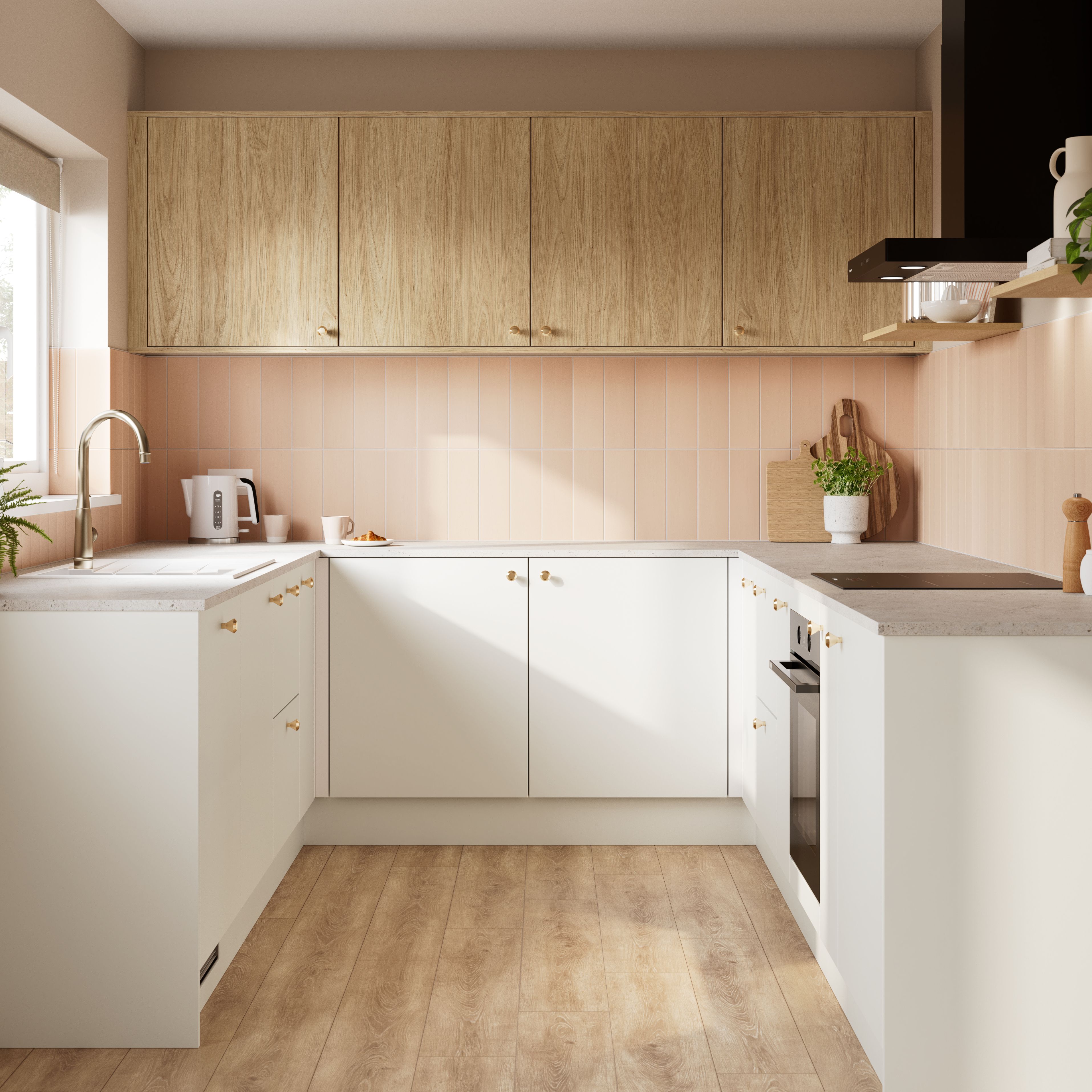 GoodHome Elcot Matt white Drawer front, bridging & bi-fold door (W)500mm (H)356mm (T)16mm