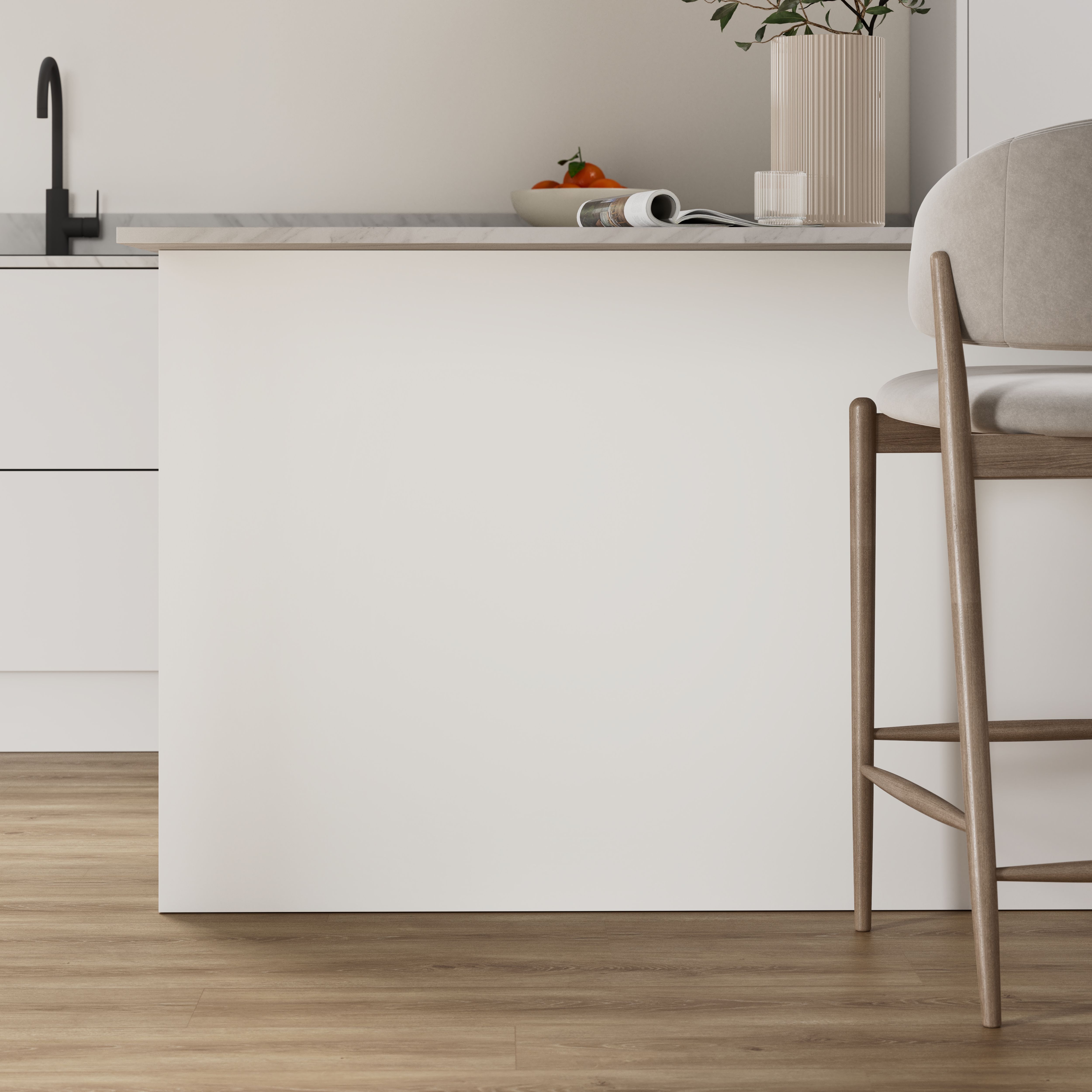 GoodHome Elcot Matt white Standard Breakfast bar back panel (H)890mm (W ...