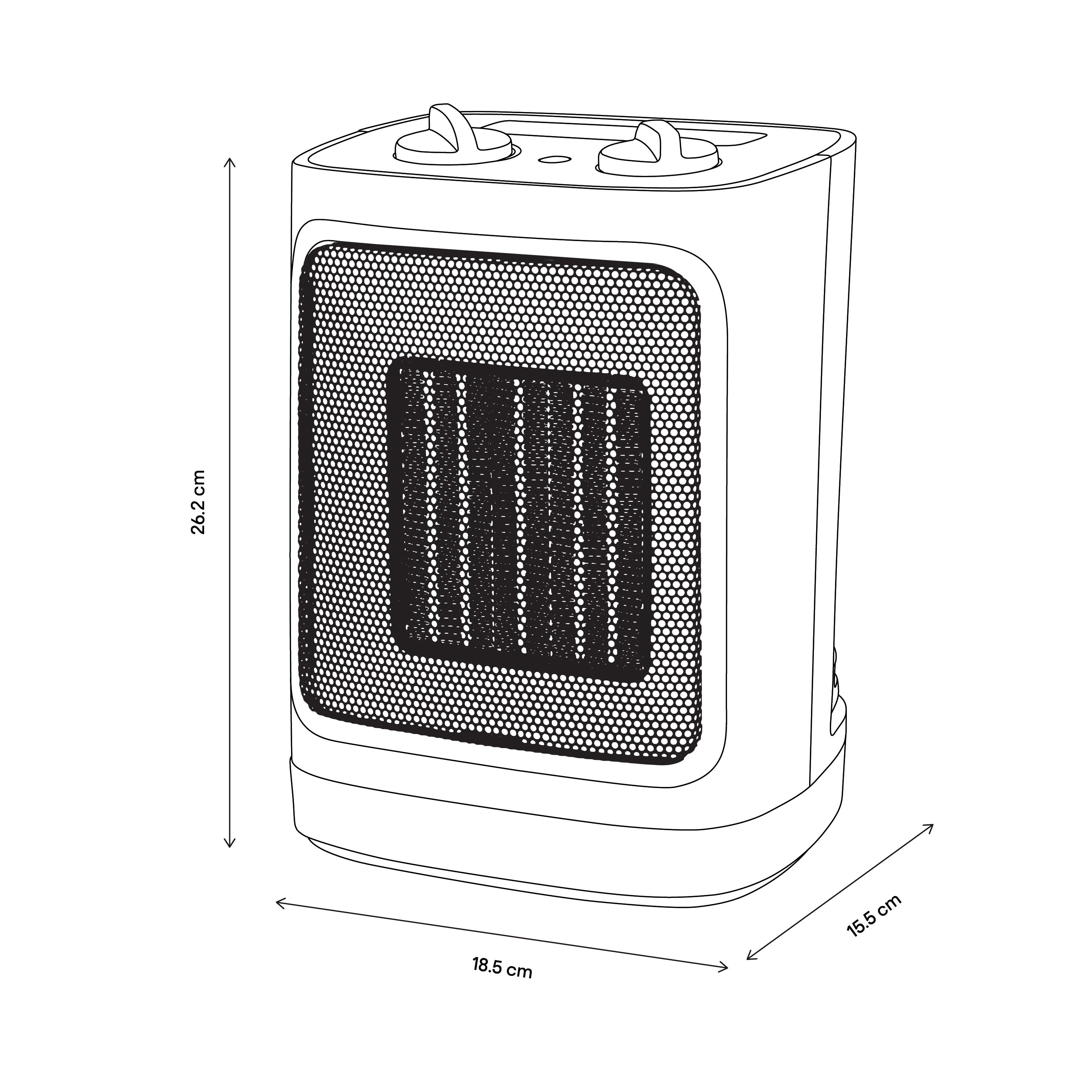 GoodHome Electric 2000W White & Black PTC Heater