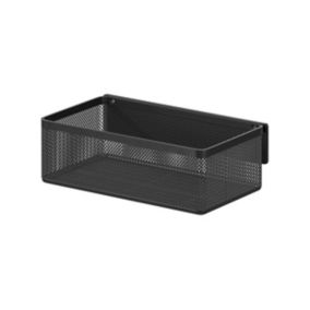 GoodHome Elland Black Stainless steel Small 1 tier Shower basket