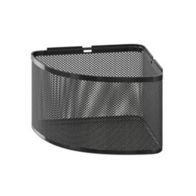 GoodHome Elland Black Steel 1 compartments Corner shower basket (W)18.3cm