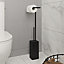 GoodHome Elland Black Wall-mounted Toilet roll & brush holder
