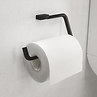 GoodHome Elland Black Wall-mounted Toilet roll holder (W)170mm